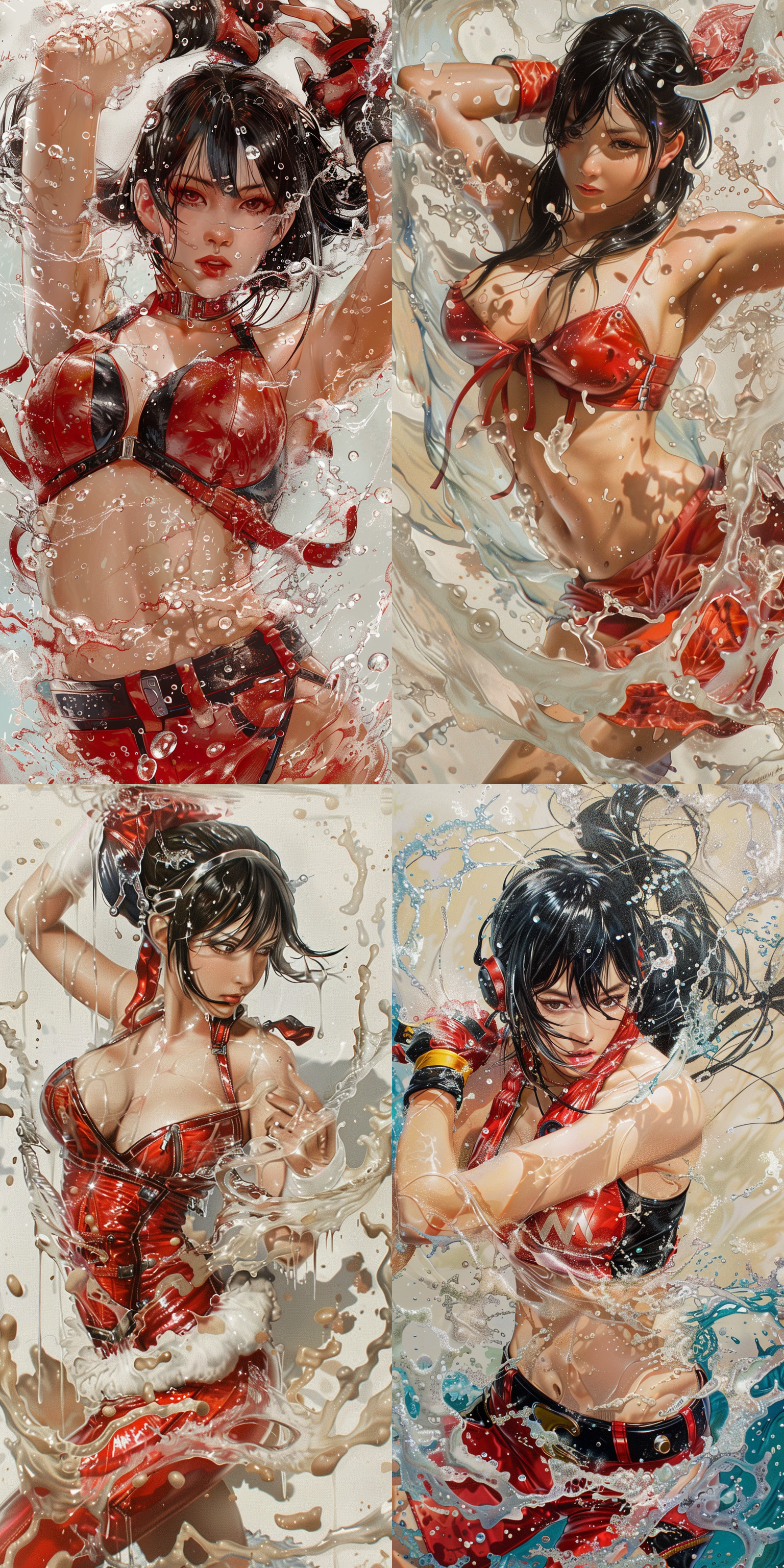 mai,king of fighters,swimming in glue.
