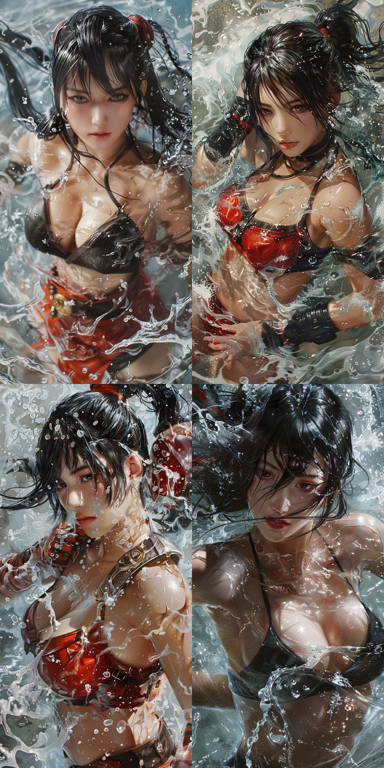 mai,king of fighters,swimming in glue.