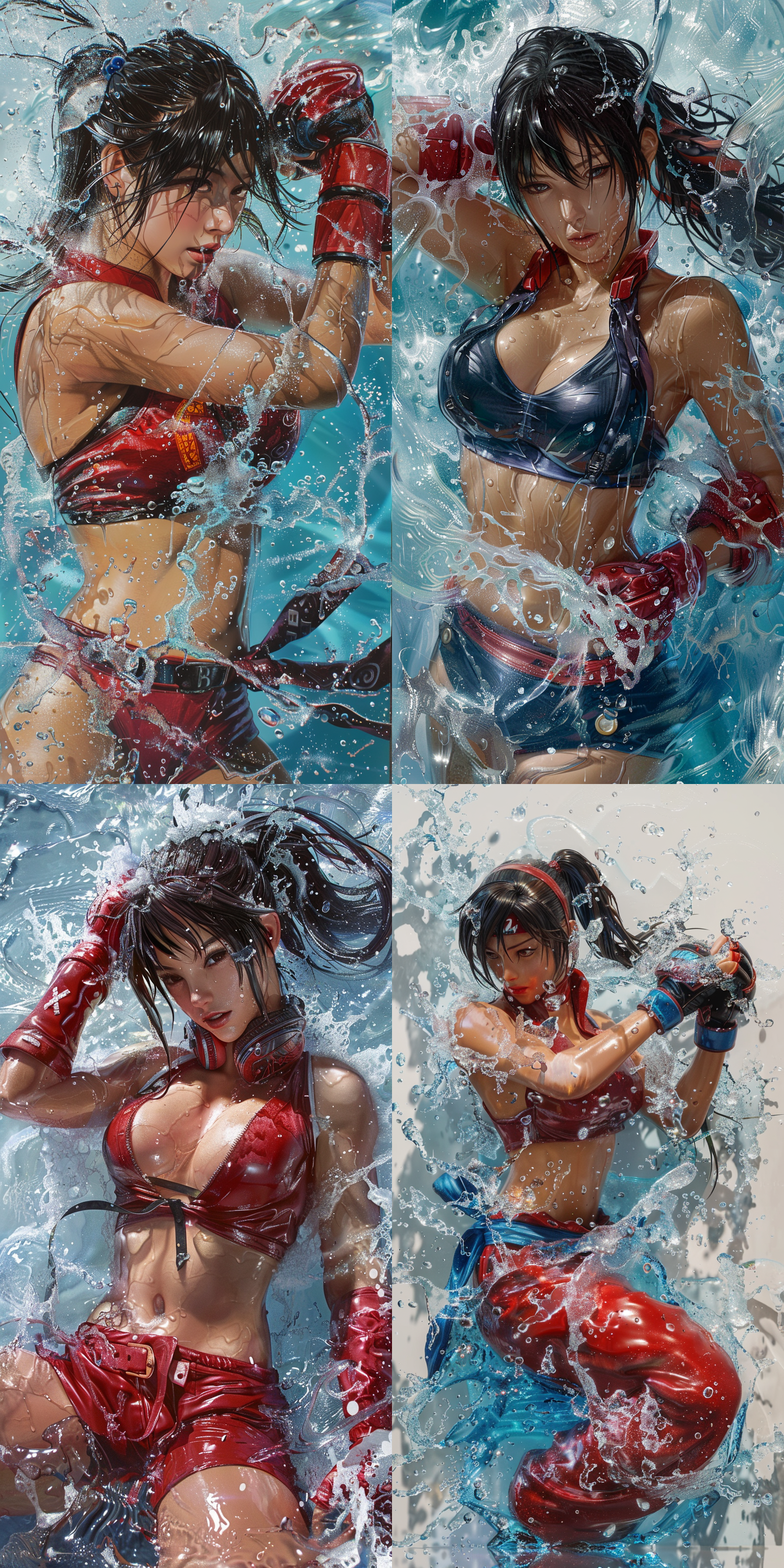 mai,king of fighters,swimming in glue.