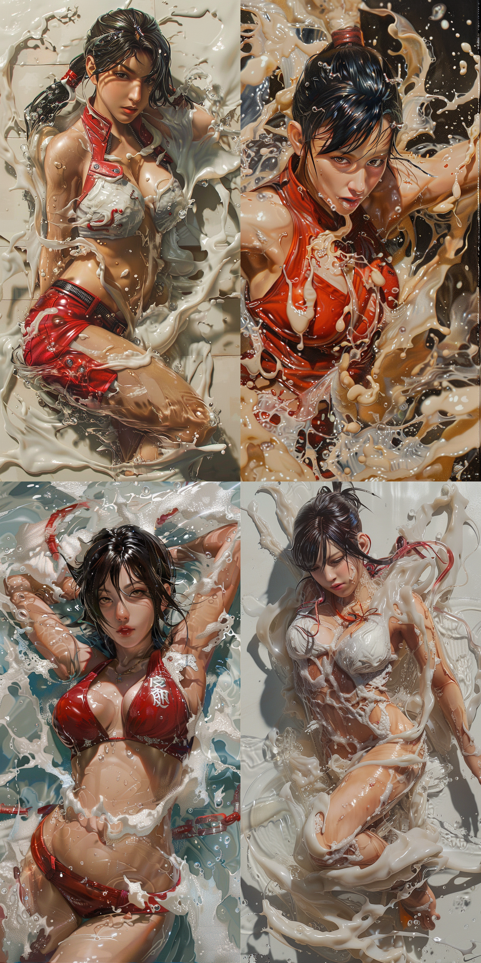 mai,king of fighters,swimming in glue.