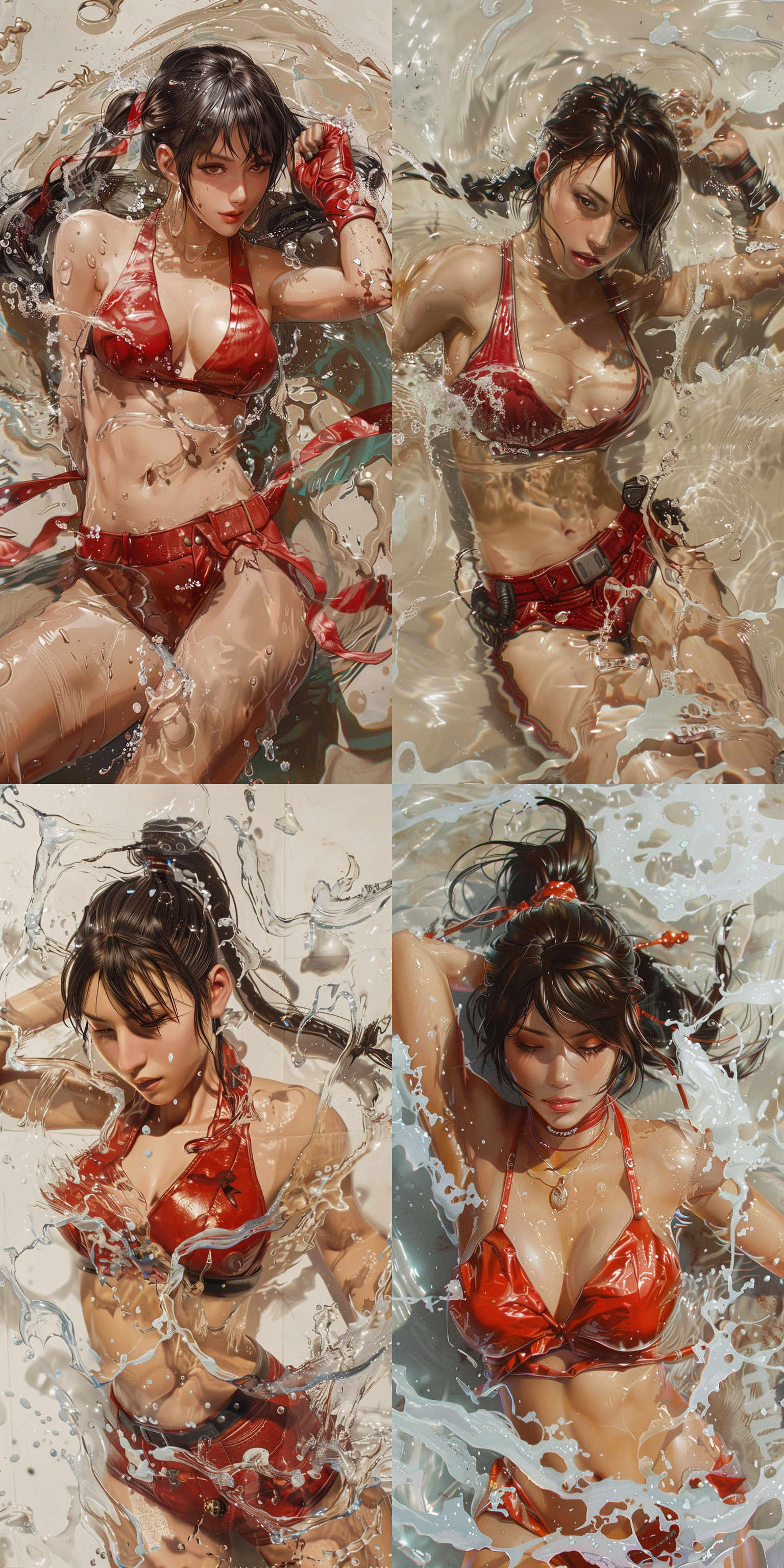 mai,king of fighters,swimming in glue.