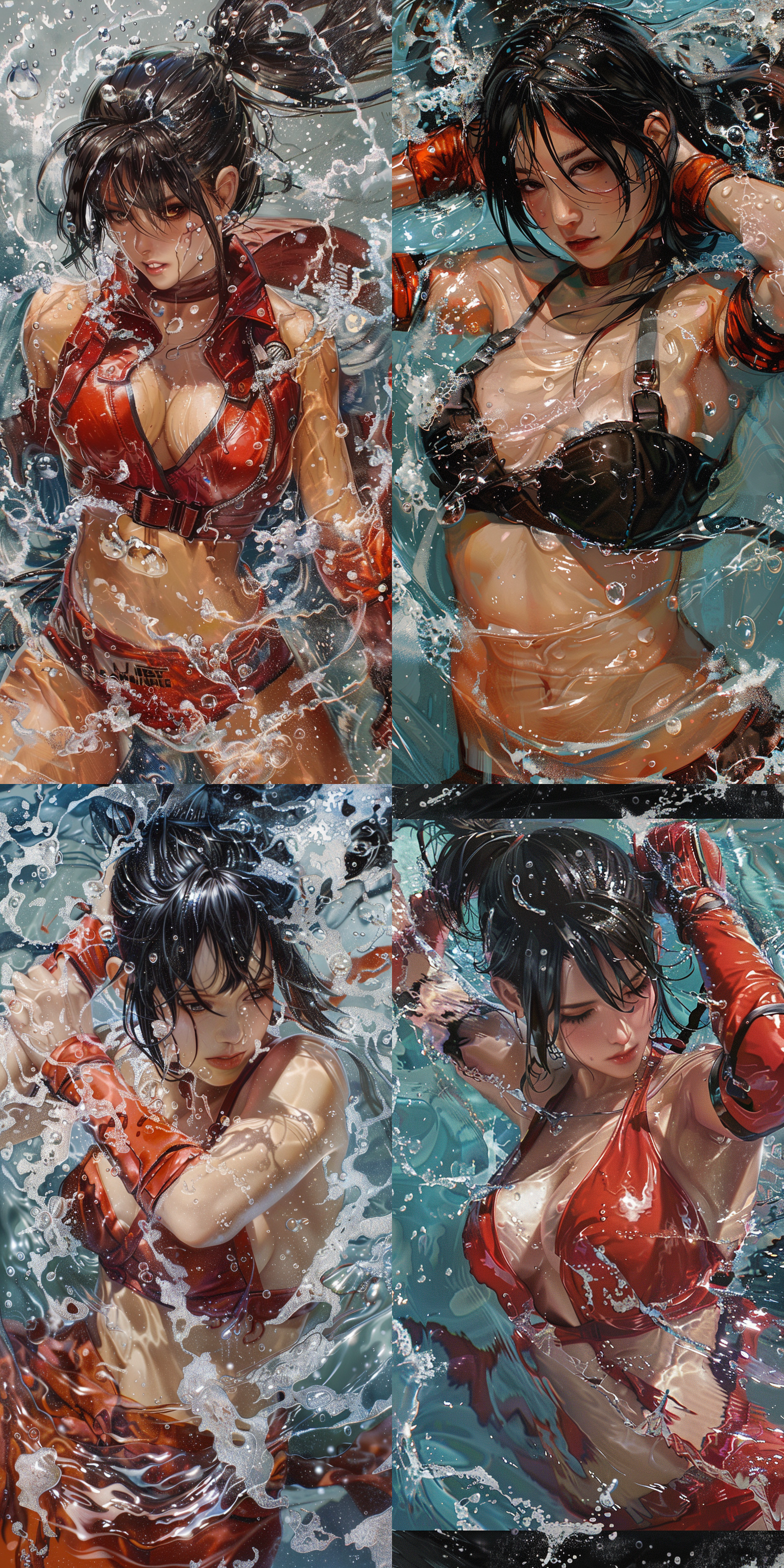 mai,king of fighters,swimming in glue.