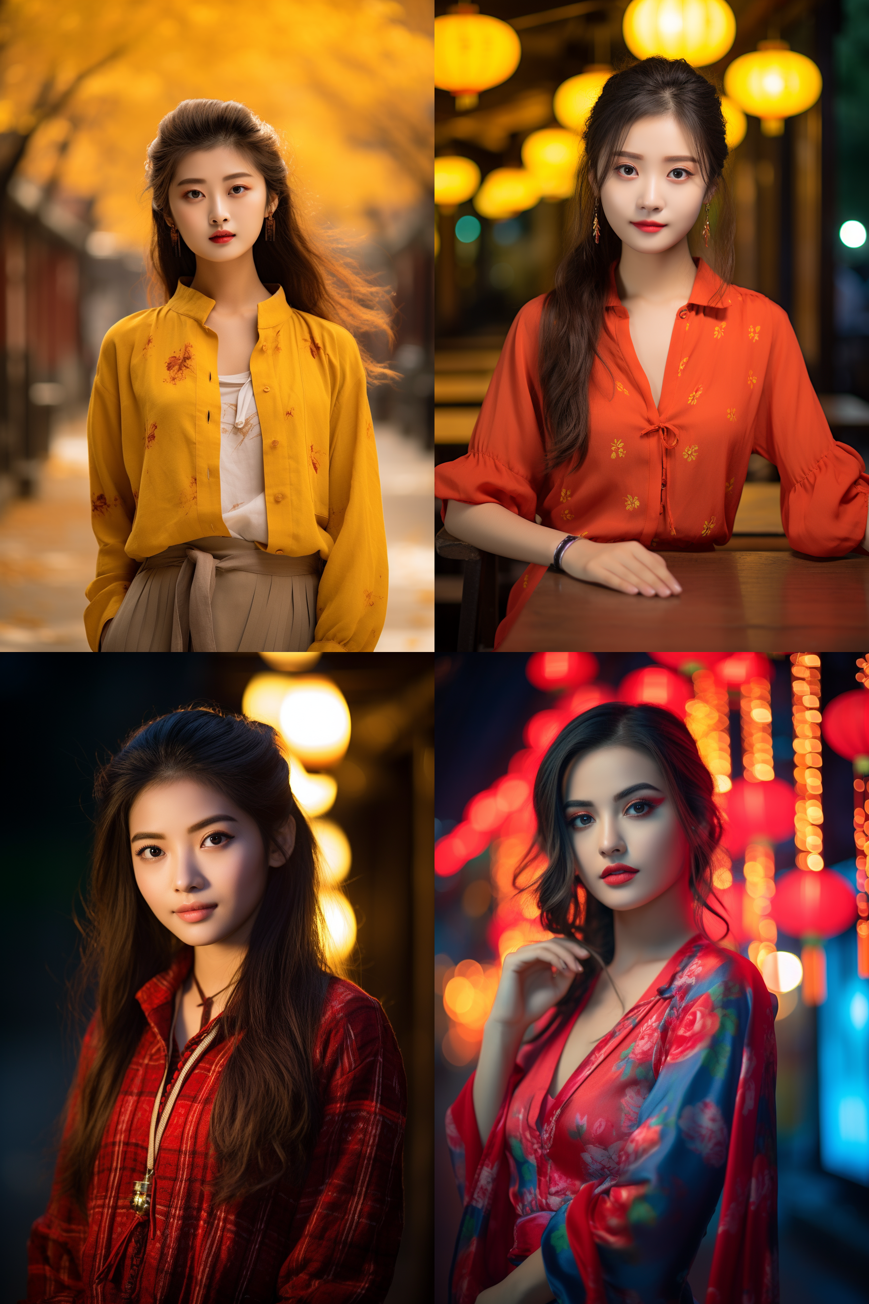 中国女孩，现代服饰，明亮光线，摄影图 清新自然，户外风景，肖像模式，中焦镜头，自然姿态，色彩鲜艳，快门优先，放松自然
