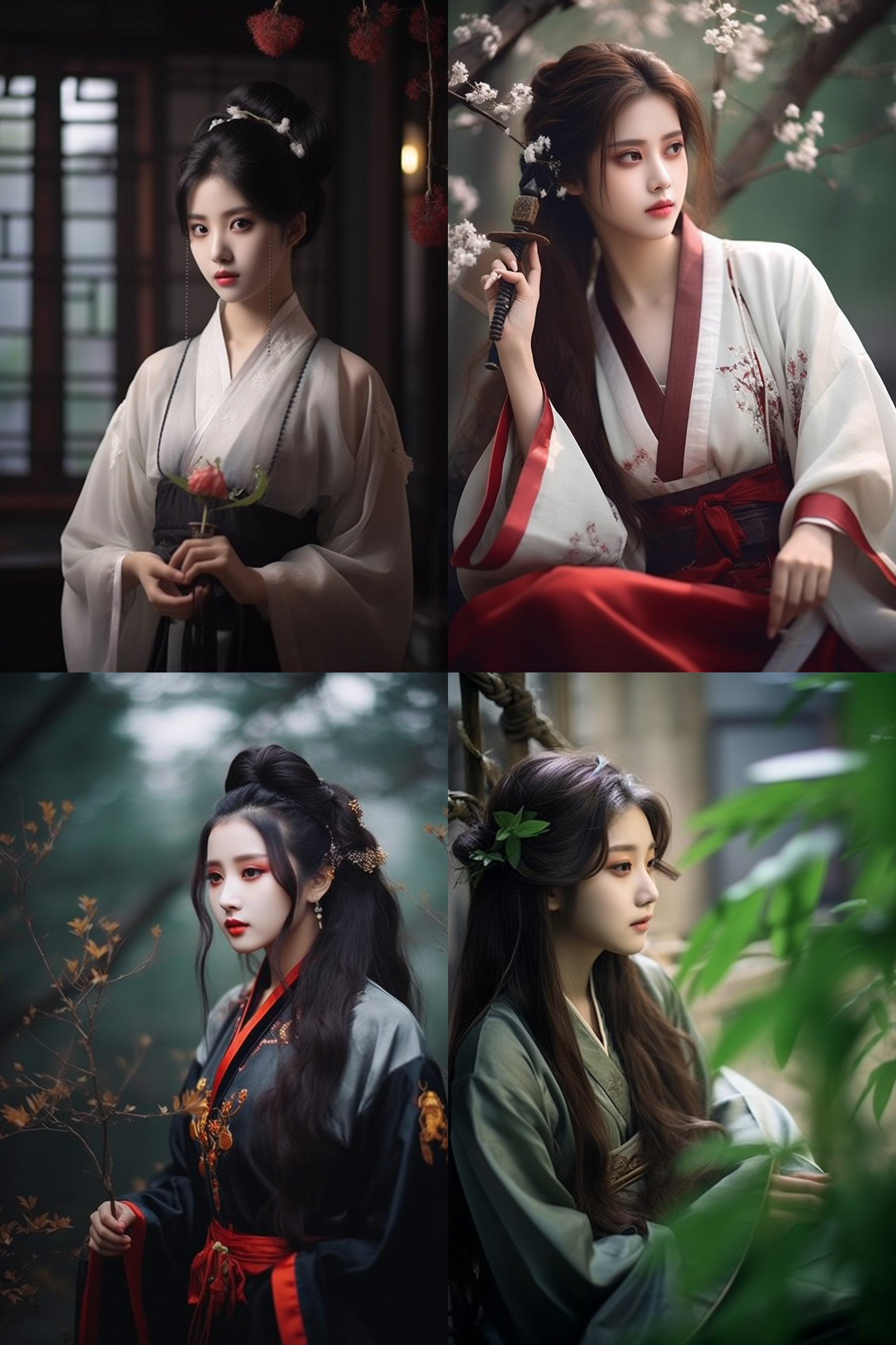 汉服女孩，摄影图
