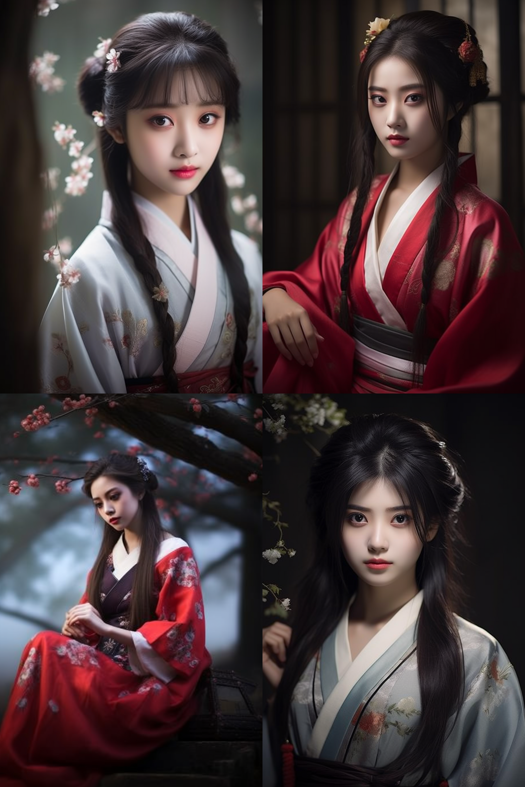 汉服女孩，摄影图