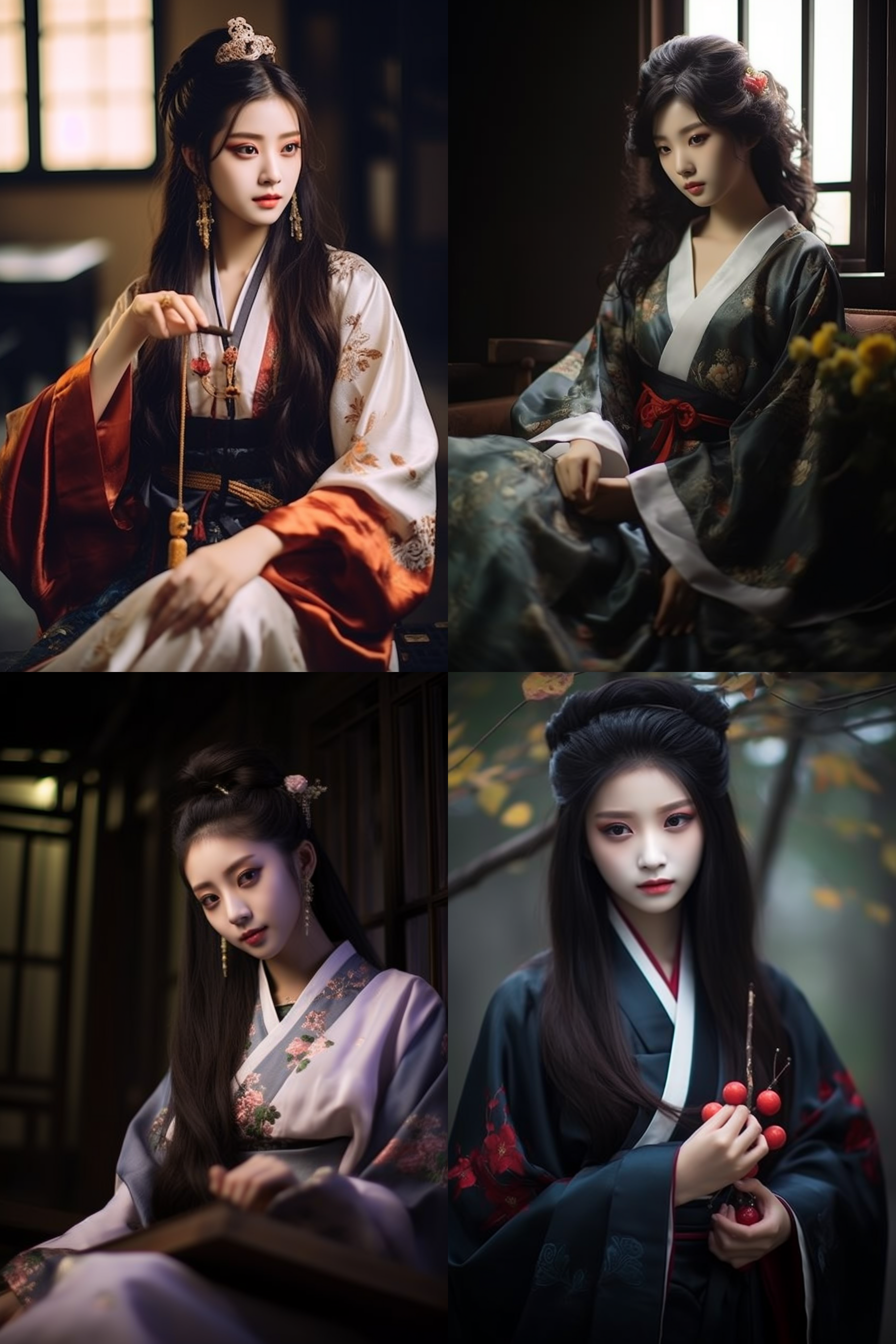 汉服女孩，摄影图