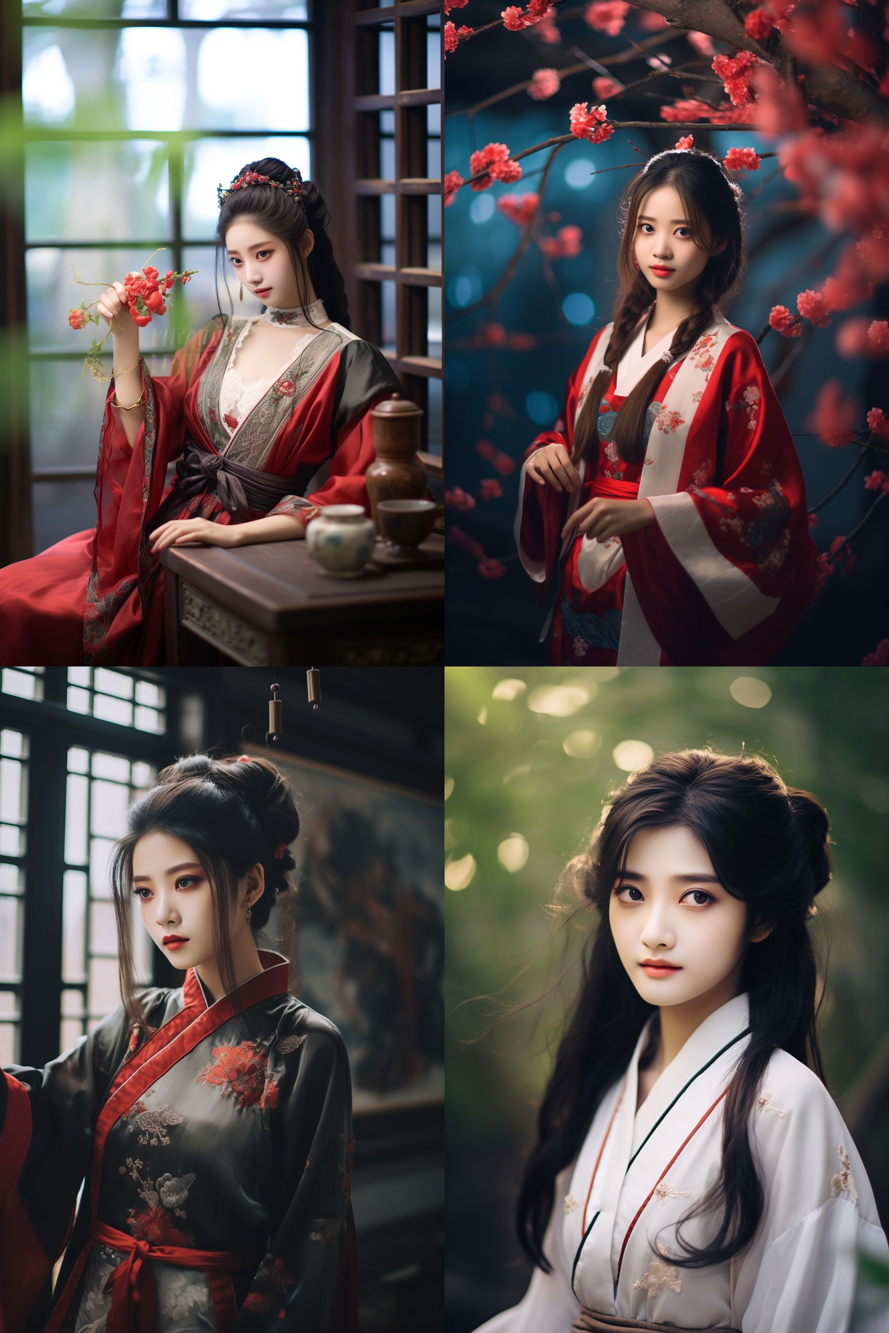 汉服女孩，摄影图