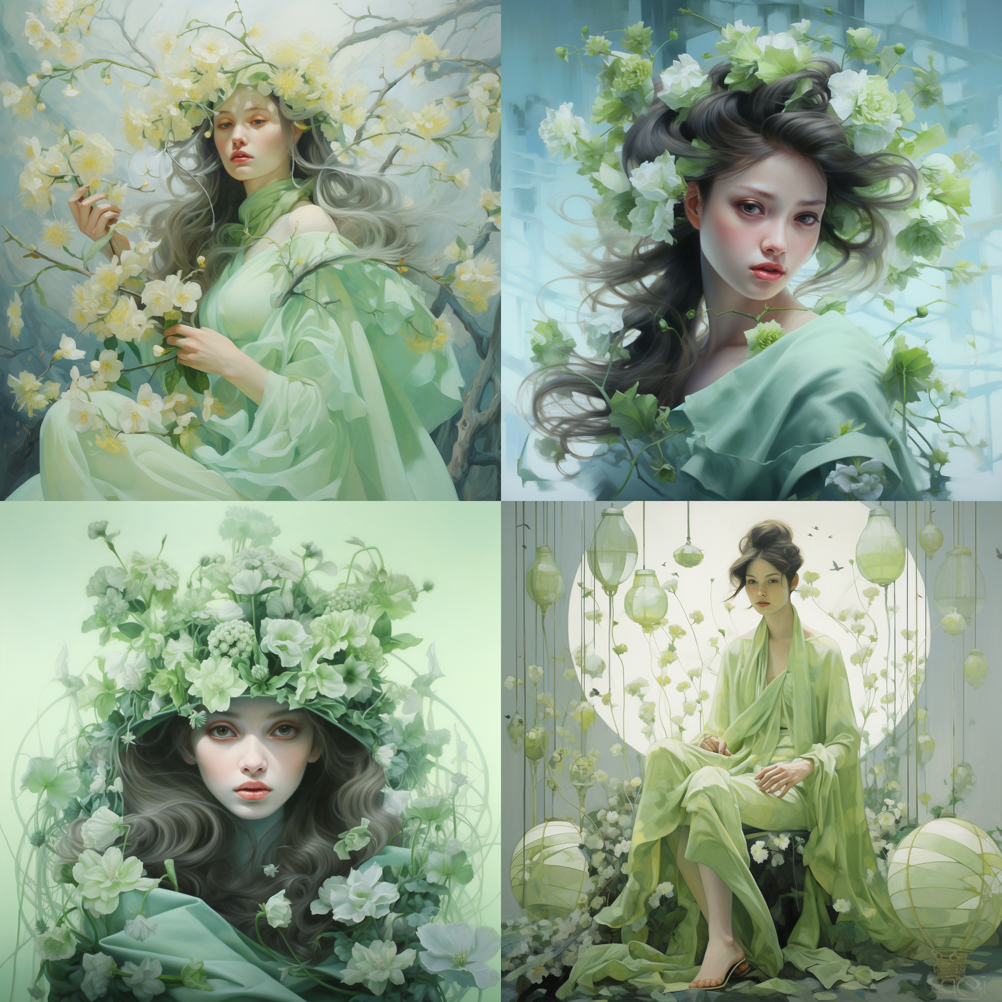 清明时节 淡绿色色调