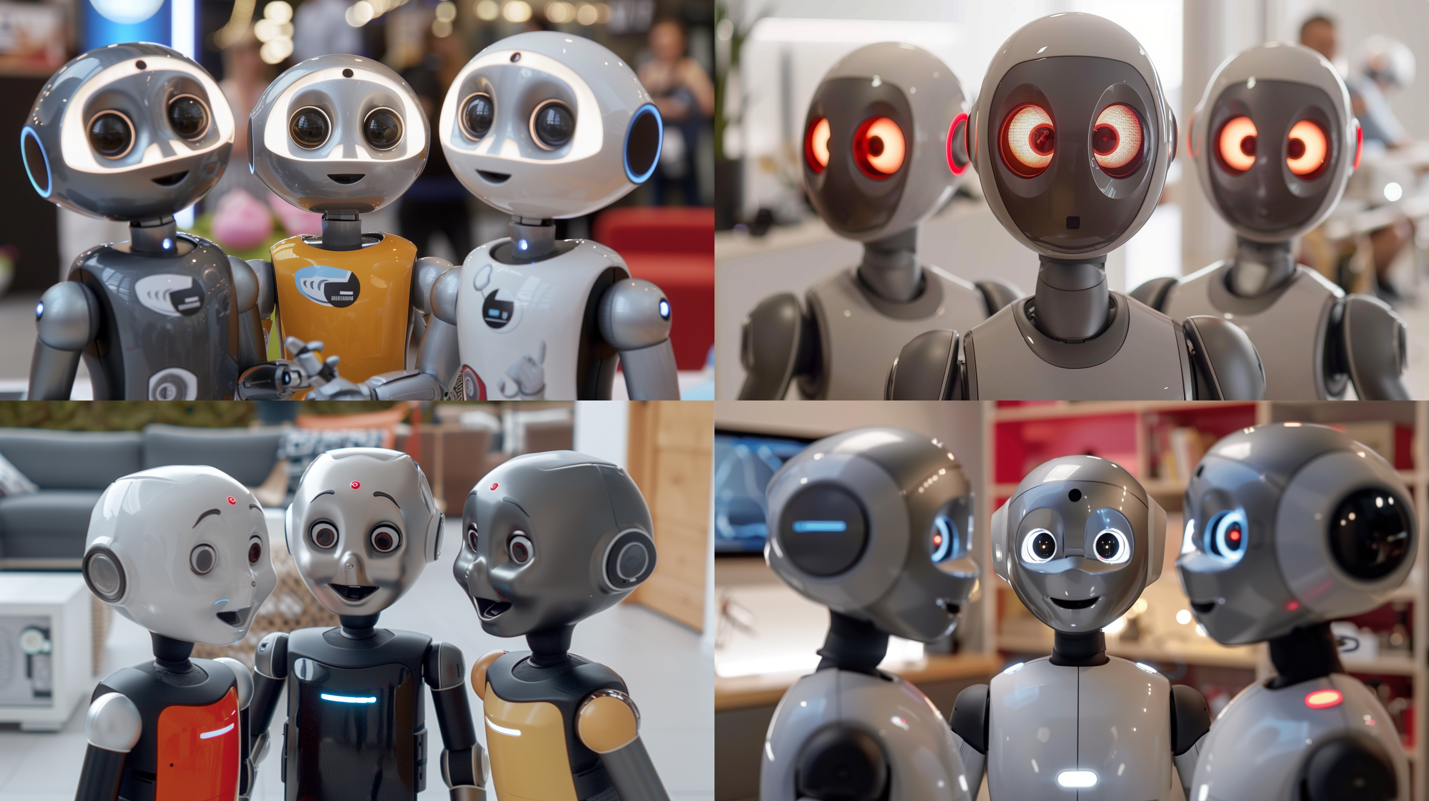 3个机器人站在一起，成为好朋友，战争背景，全身，正面，4k