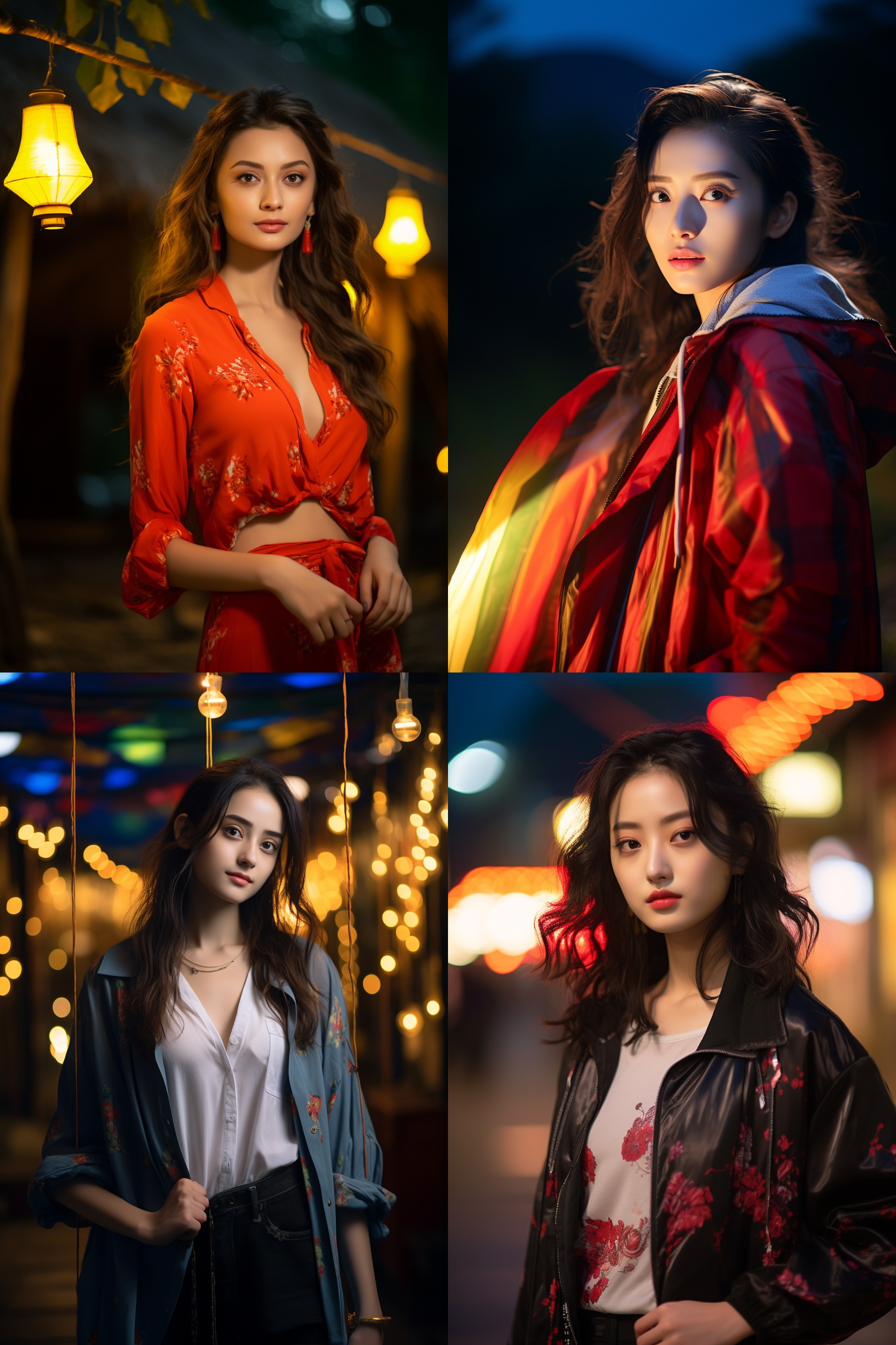 中国女孩，现代服饰，明亮光线，摄影图 清新自然，户外风景，肖像模式，中焦镜头，自然姿态，色彩鲜艳，快门优先，放松自然