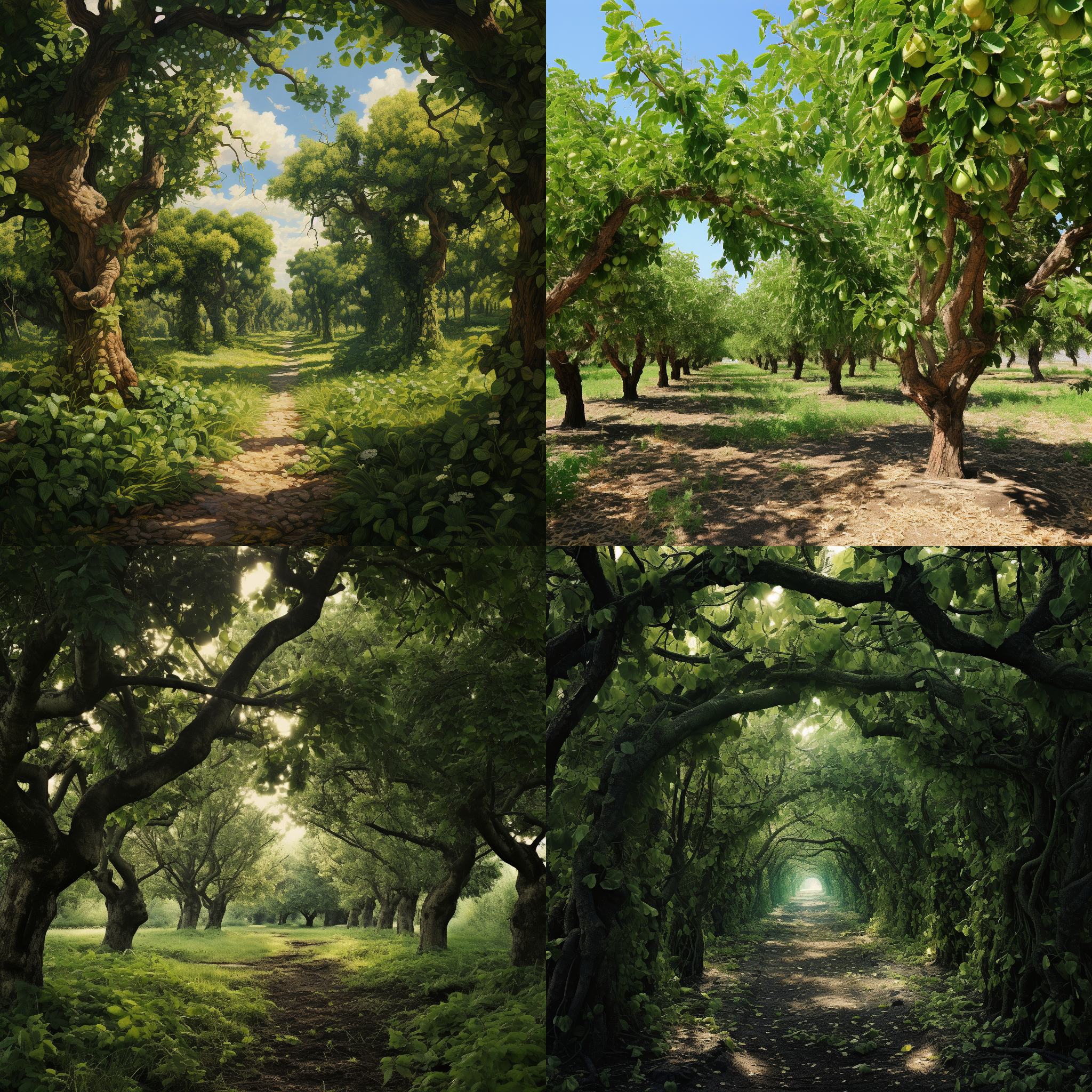 lush mulberry trees