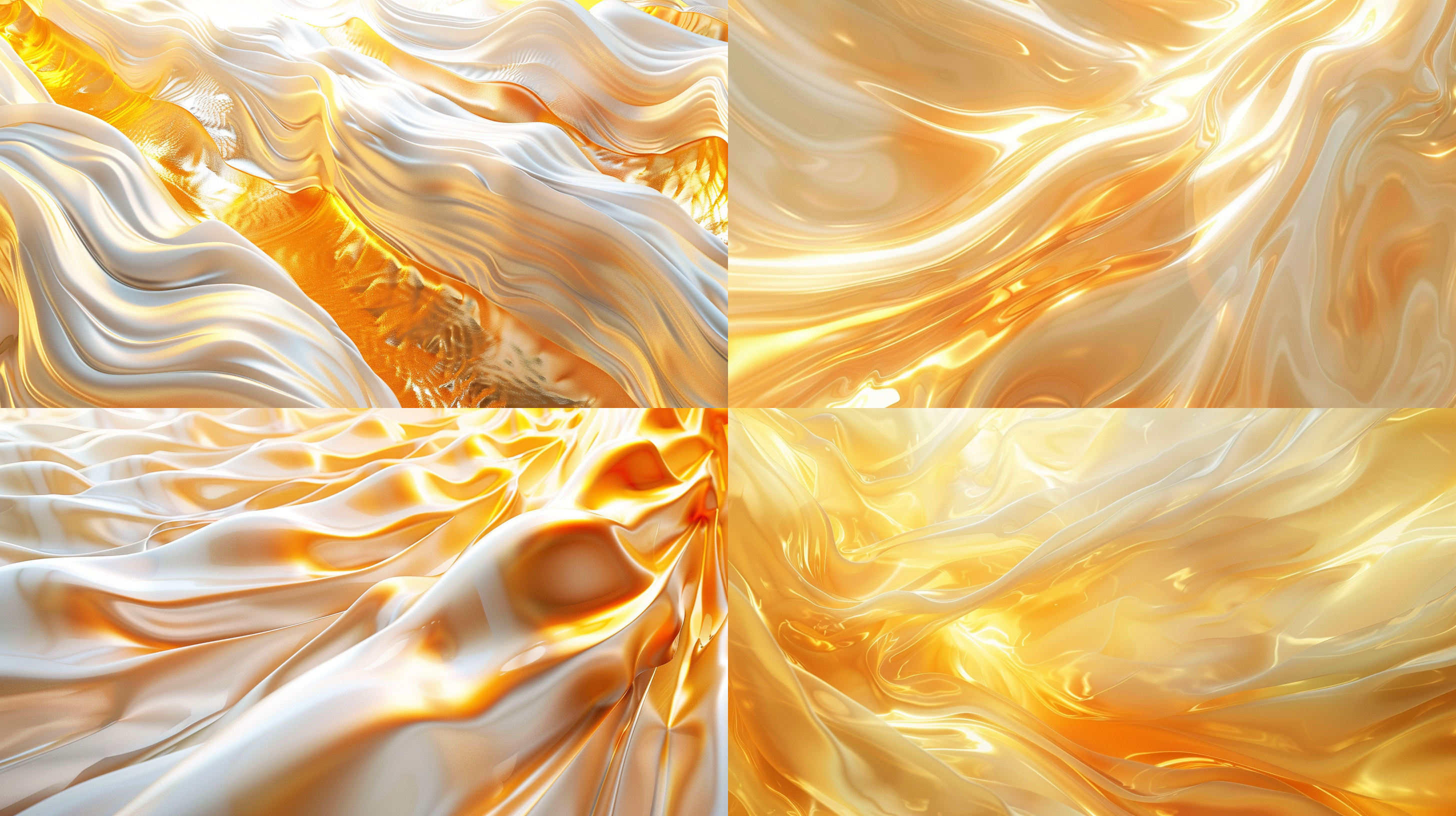 an abstract golden and light orange pattern, in the style of alex ross, light white and light gold, 32k uhd, light-filled seascapes, dynamic lines, captivating light, light-filled
