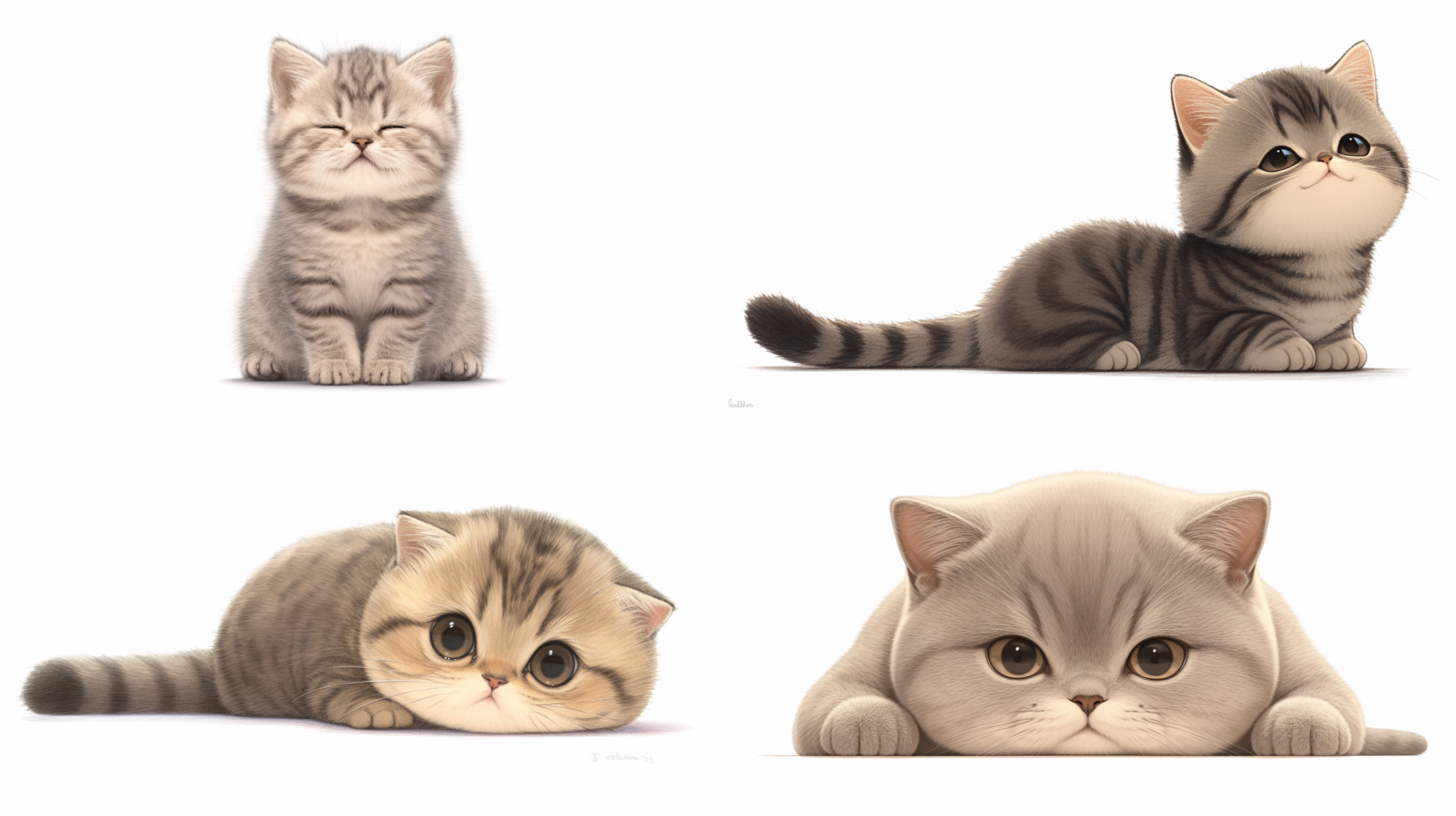 一只小猫，白色背景，超高清晰度，真实照片，全身照
