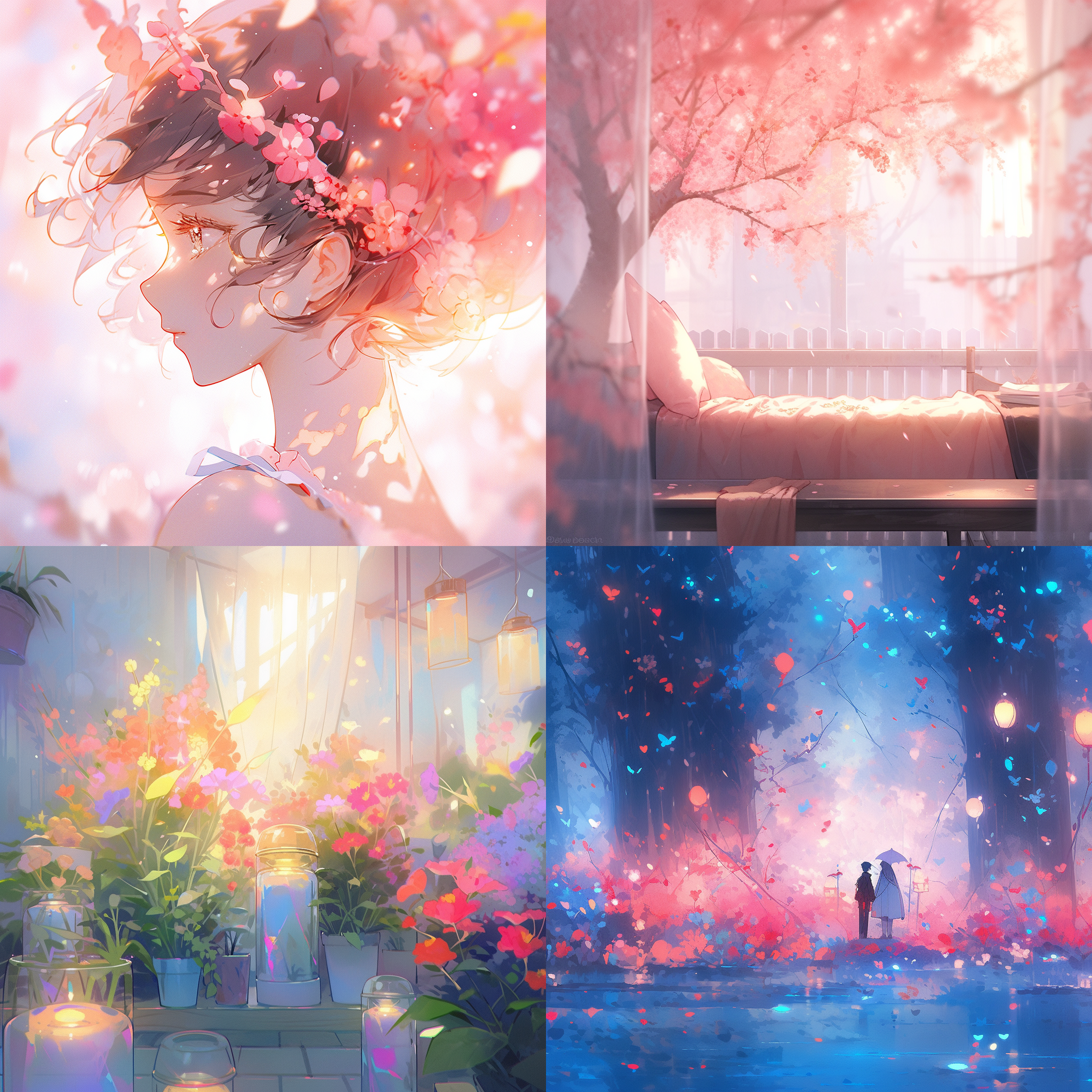 ，色彩饱满，模糊背景，柔和光线，宁静，神秘，浪漫，唯美。