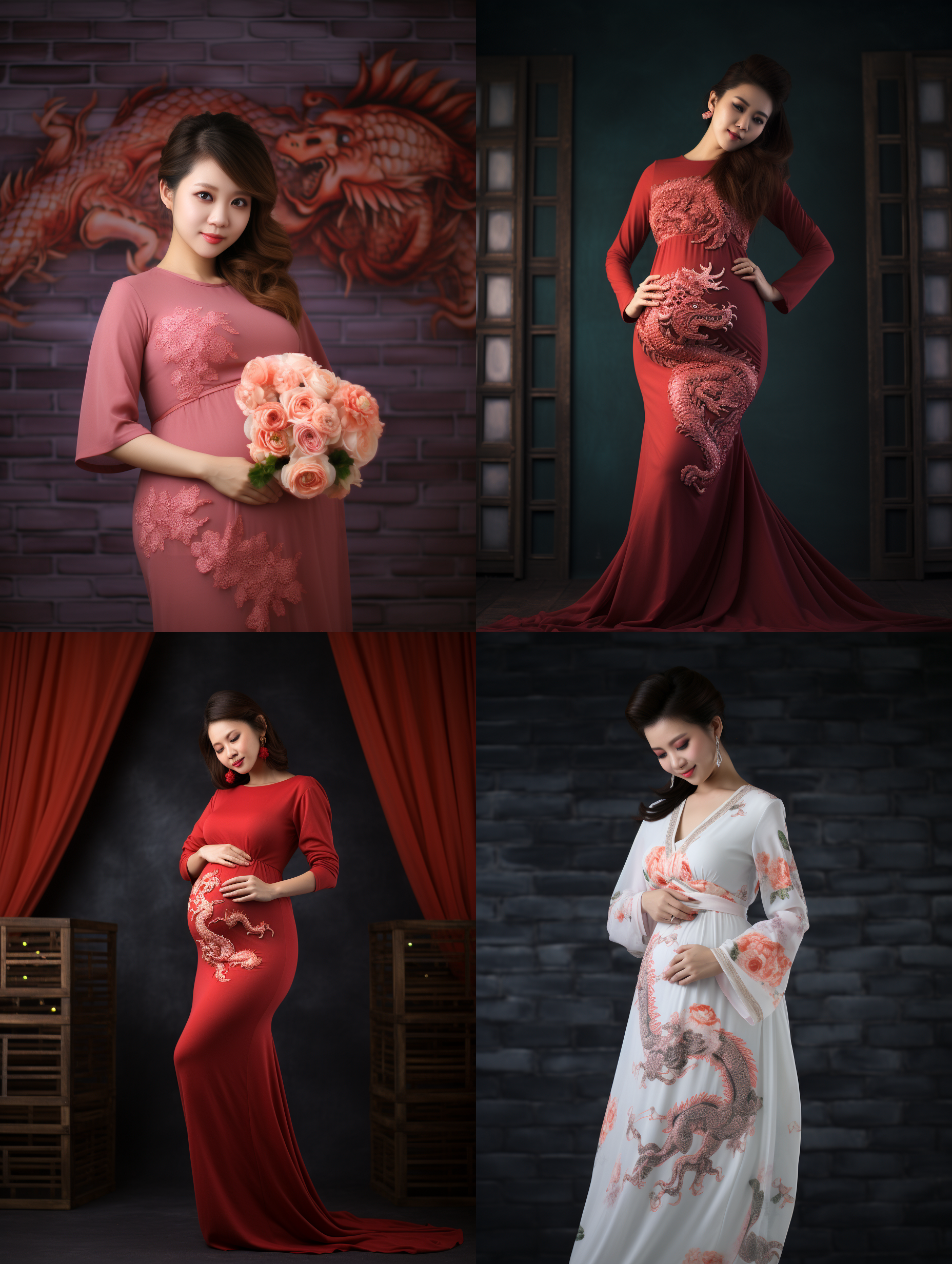 影楼龙年新款孕妇大肚子俏皮可爱孕妈咪慵懒风居家写真摄影服饰