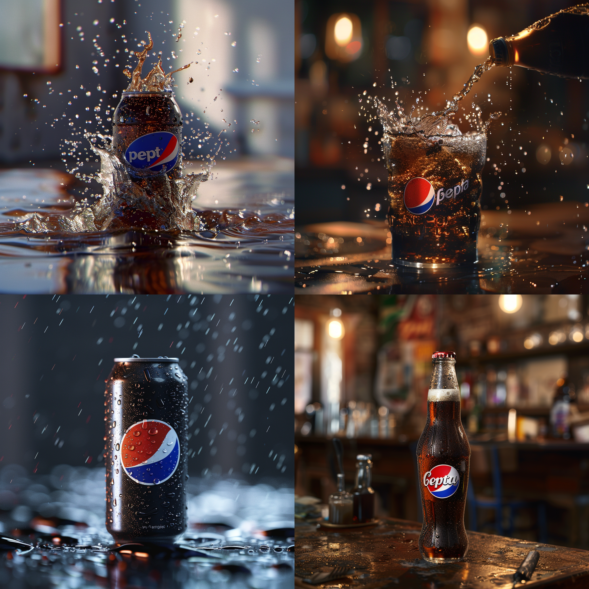 描述生成一个百事可乐，高级感，4k画质，高清分辨率，canon，rf501.8，达芬奇