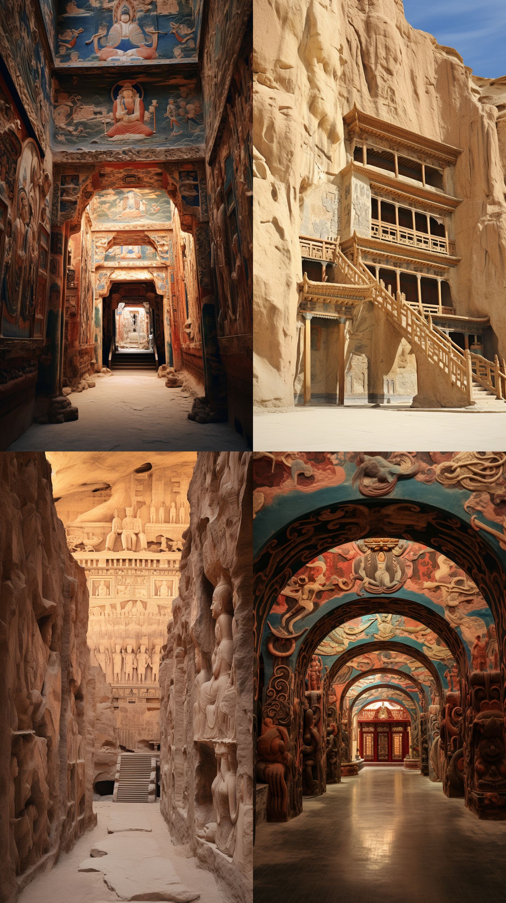 一副敦煌莫高窟壁画，细节要突出，感官要强，8k超清