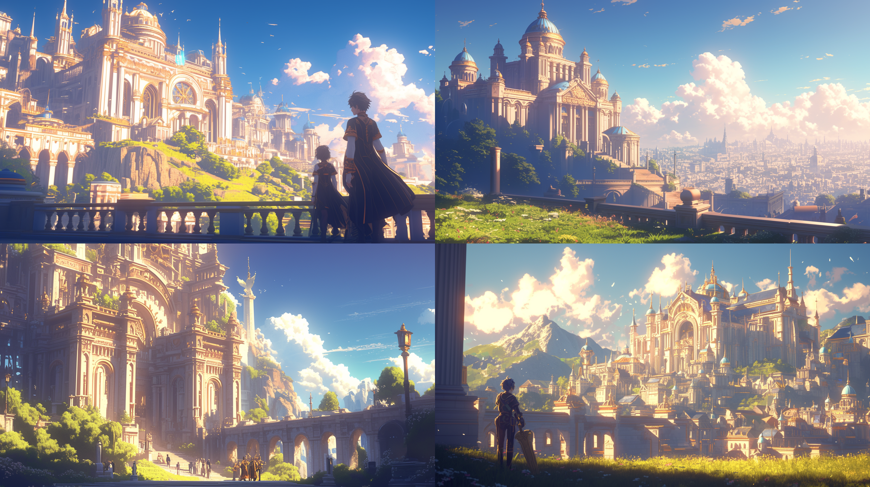 天高云淡，阳光明媚，华丽宫廷