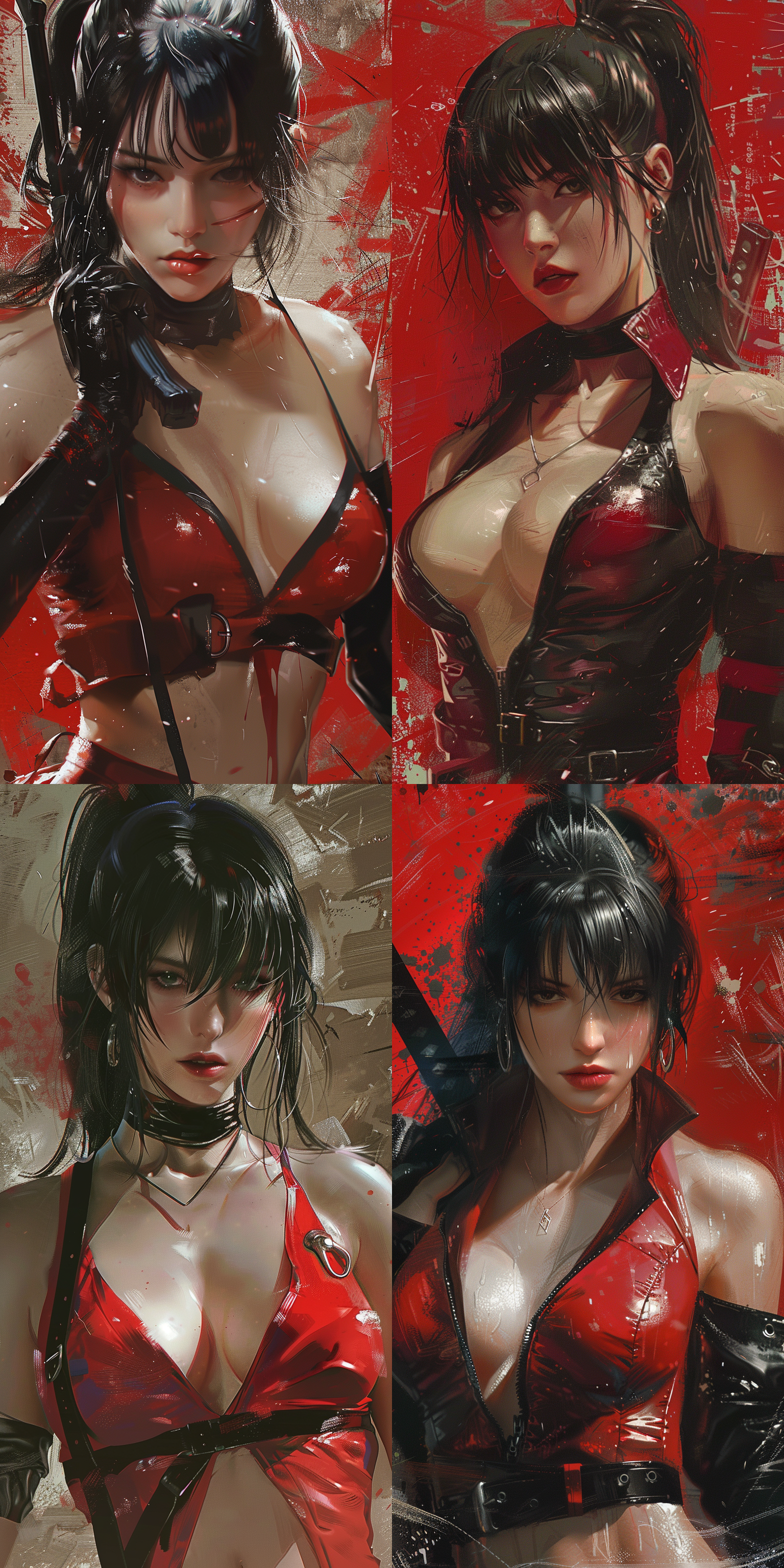 mai,king of fighters,white skin,milking,sin city movie poster,16k.