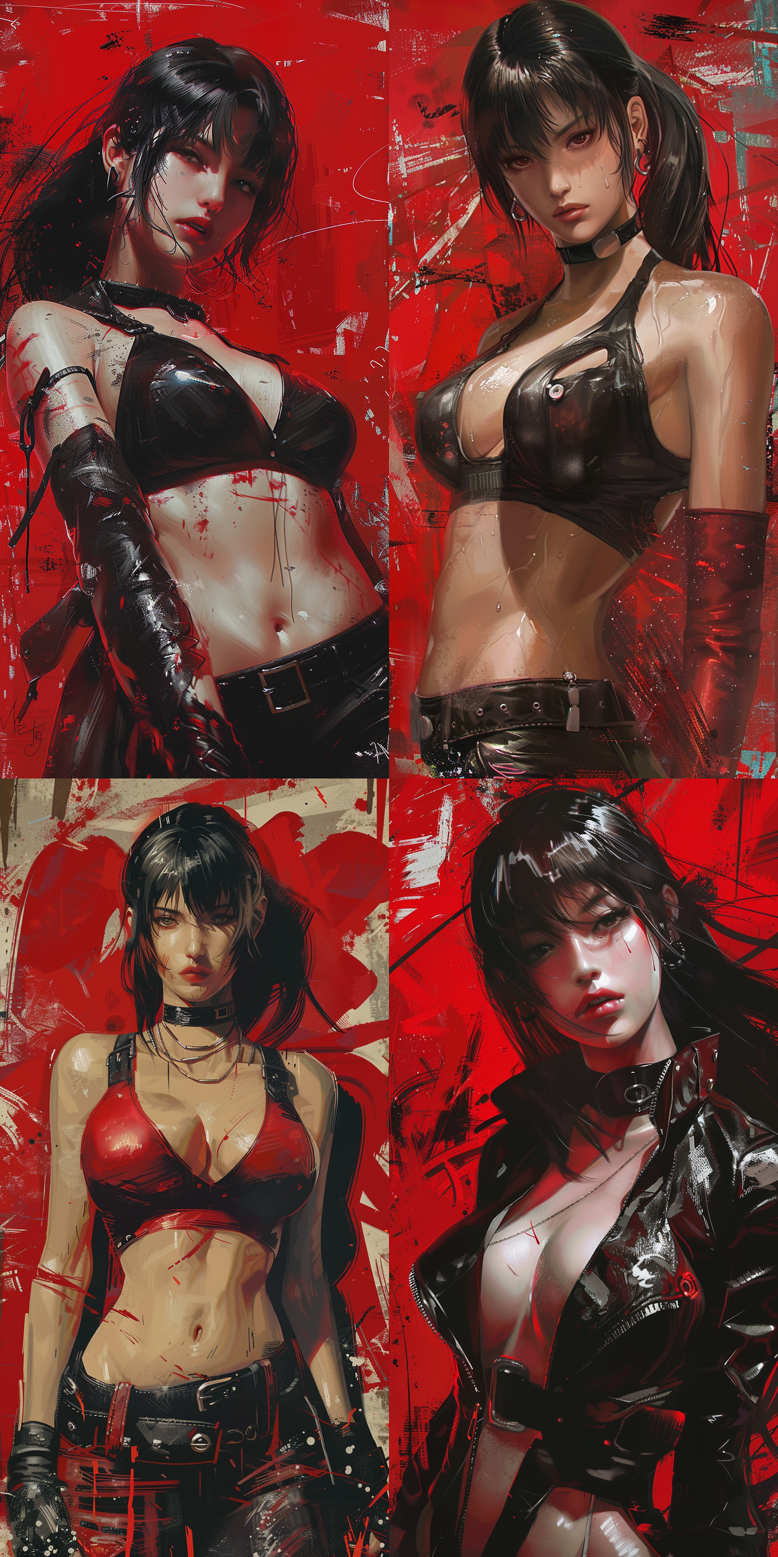 mai,king of fighters,white skin,milking,sin city movie poster,16k.