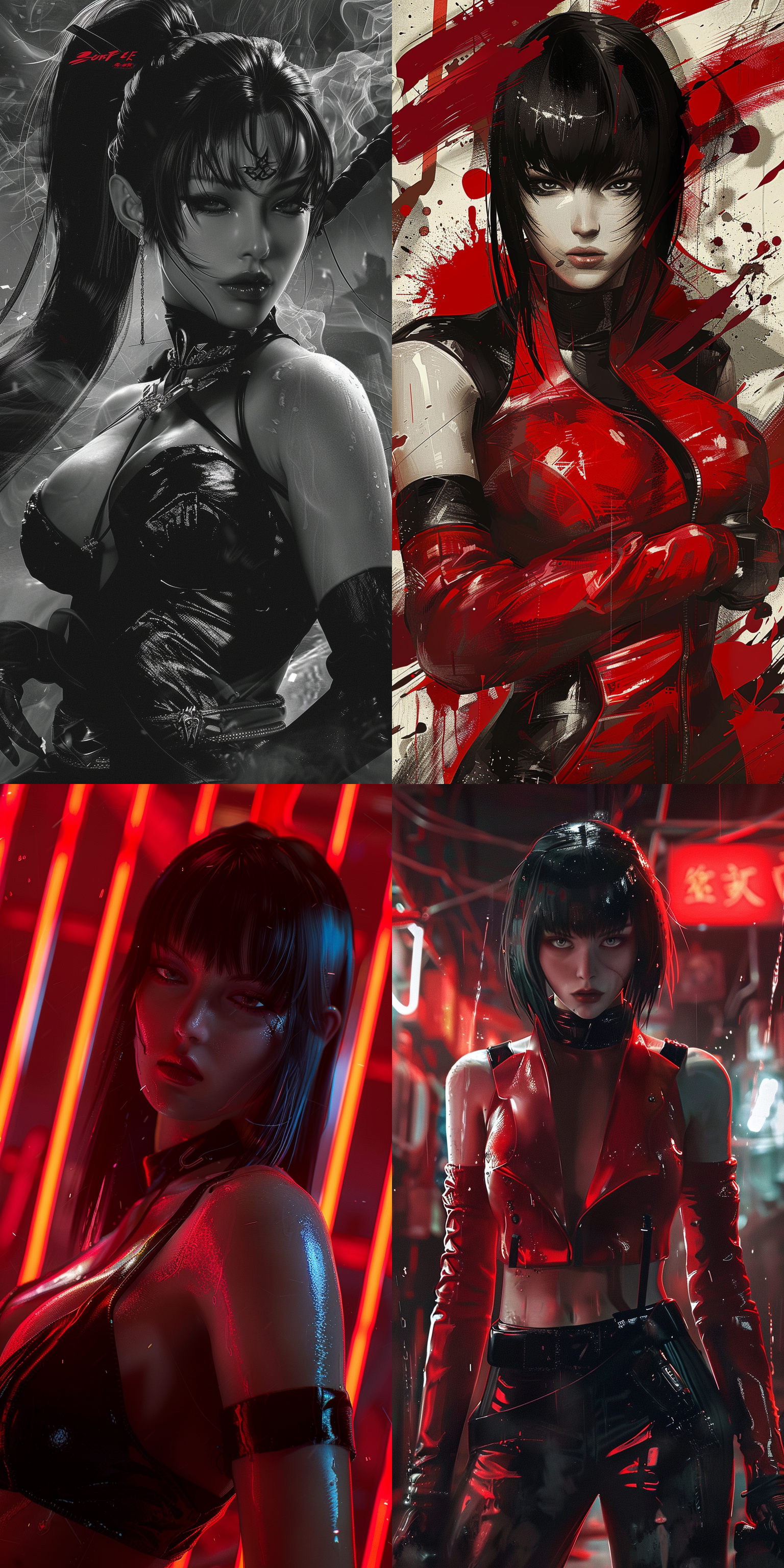 mai,king of fighters,white skin,milking,sin city movie poster,16k.