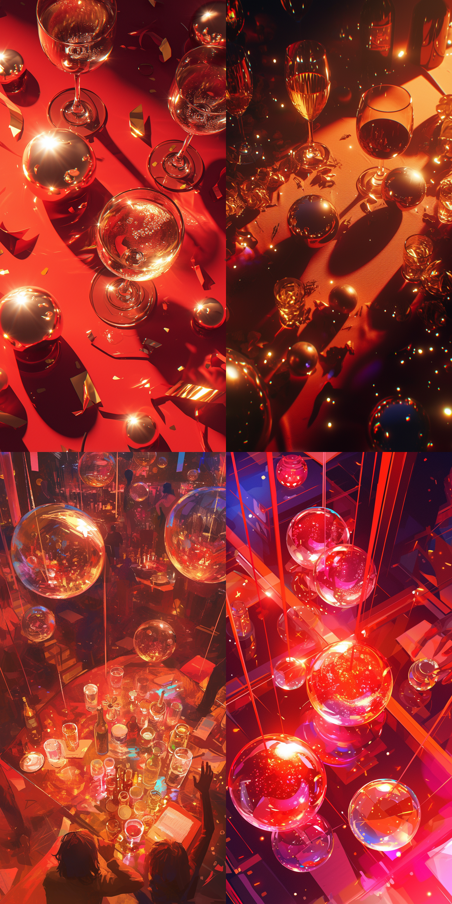 by arabella rankin, disco party, cinematic red lighting, sparkling water, vintage film, global illumination, episode, mit technology review, emerging hands, wine, interconnections, photostock, anamorphic film, cups and balls, dimly - lit, ambience lighting, song