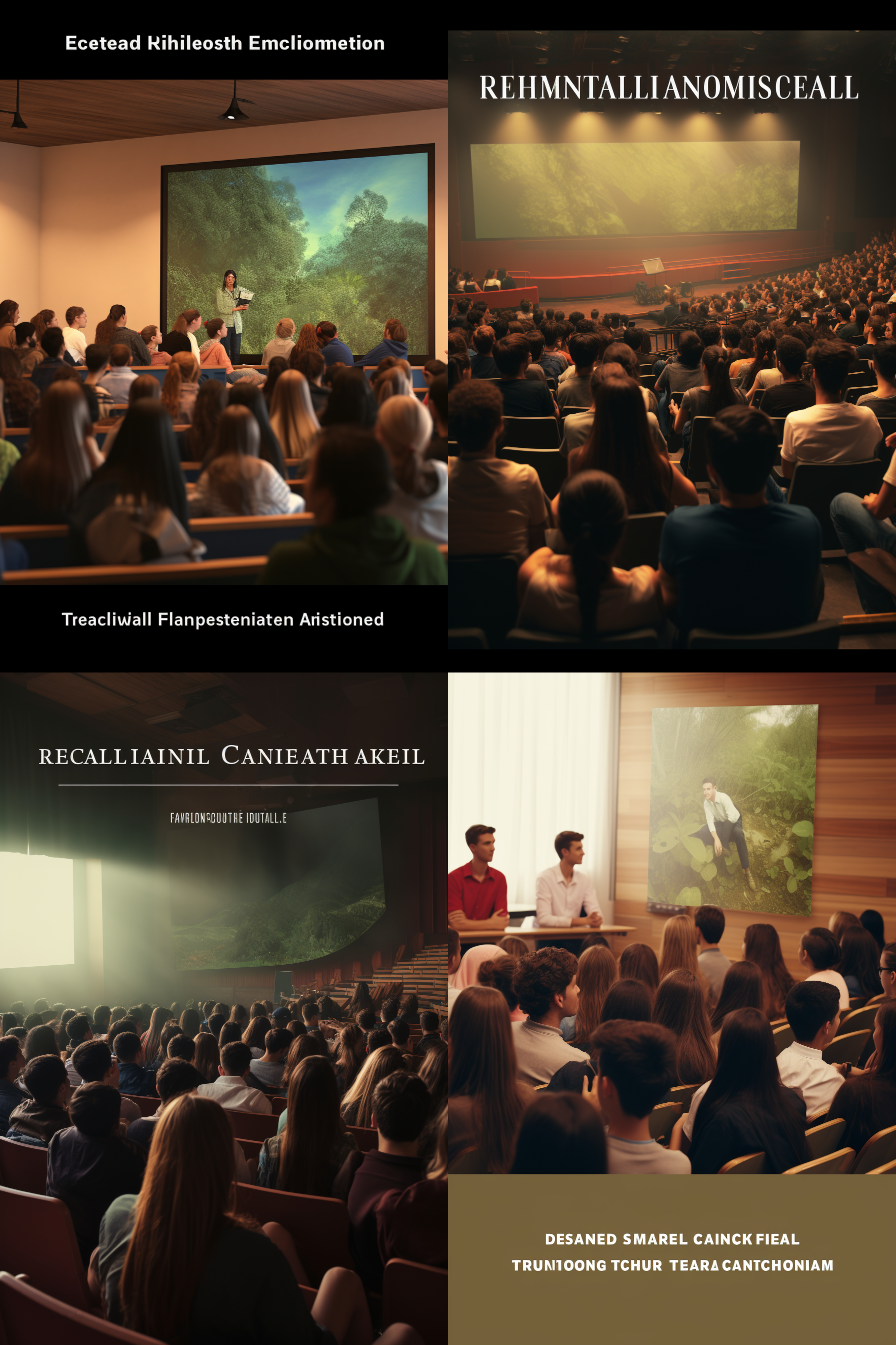 环境健康知识讲座实景图。听课的学生是中学生，能够体现出环境知识的内容