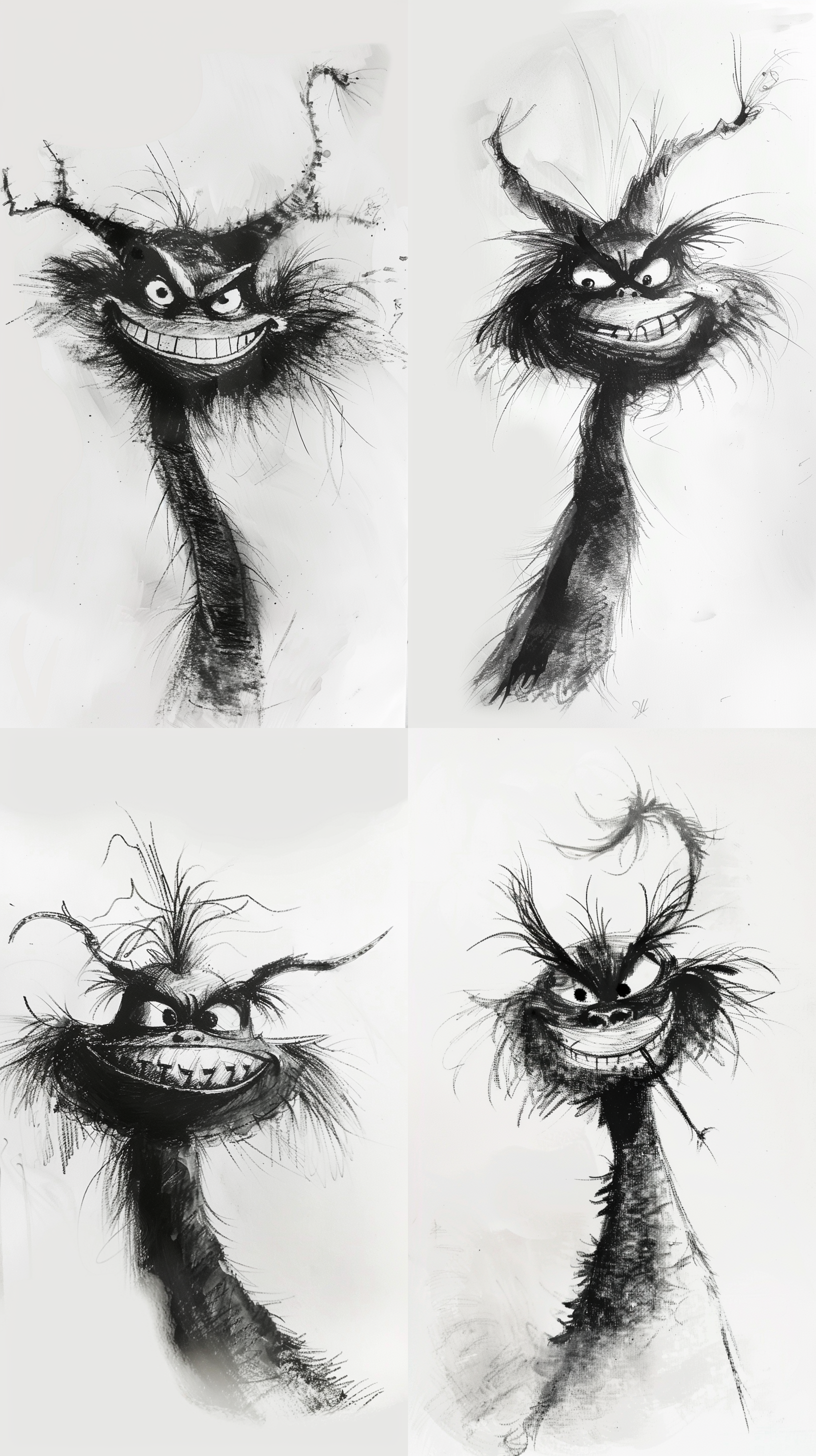 潦草龙 铅笔画出来线条勾勒.