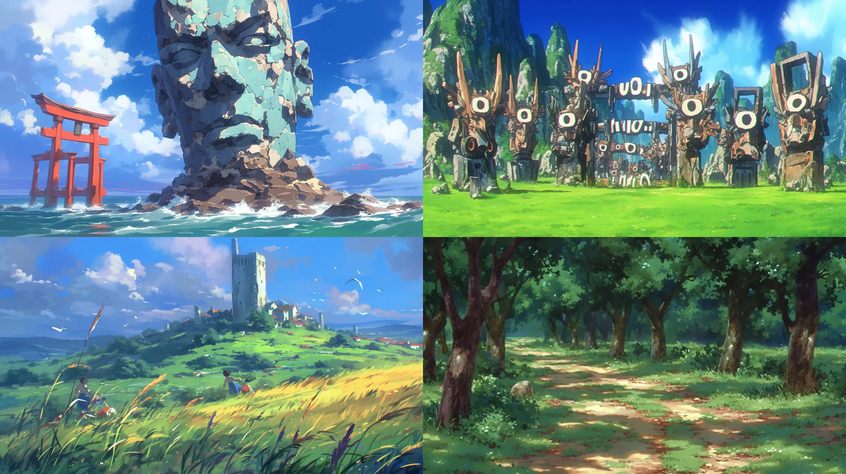 石头，刻画仔细，新海诚风格