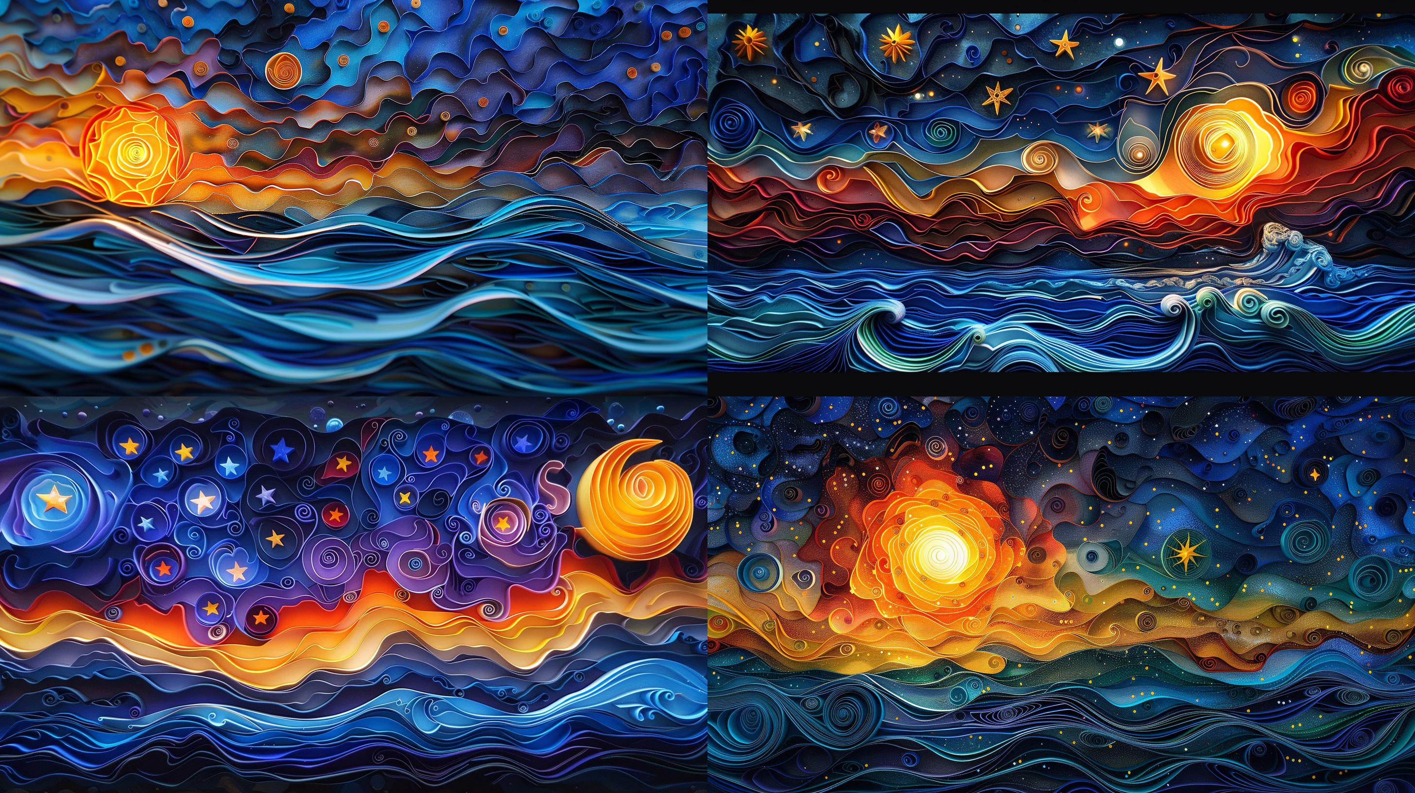 paper quilling of a star sky — v 6