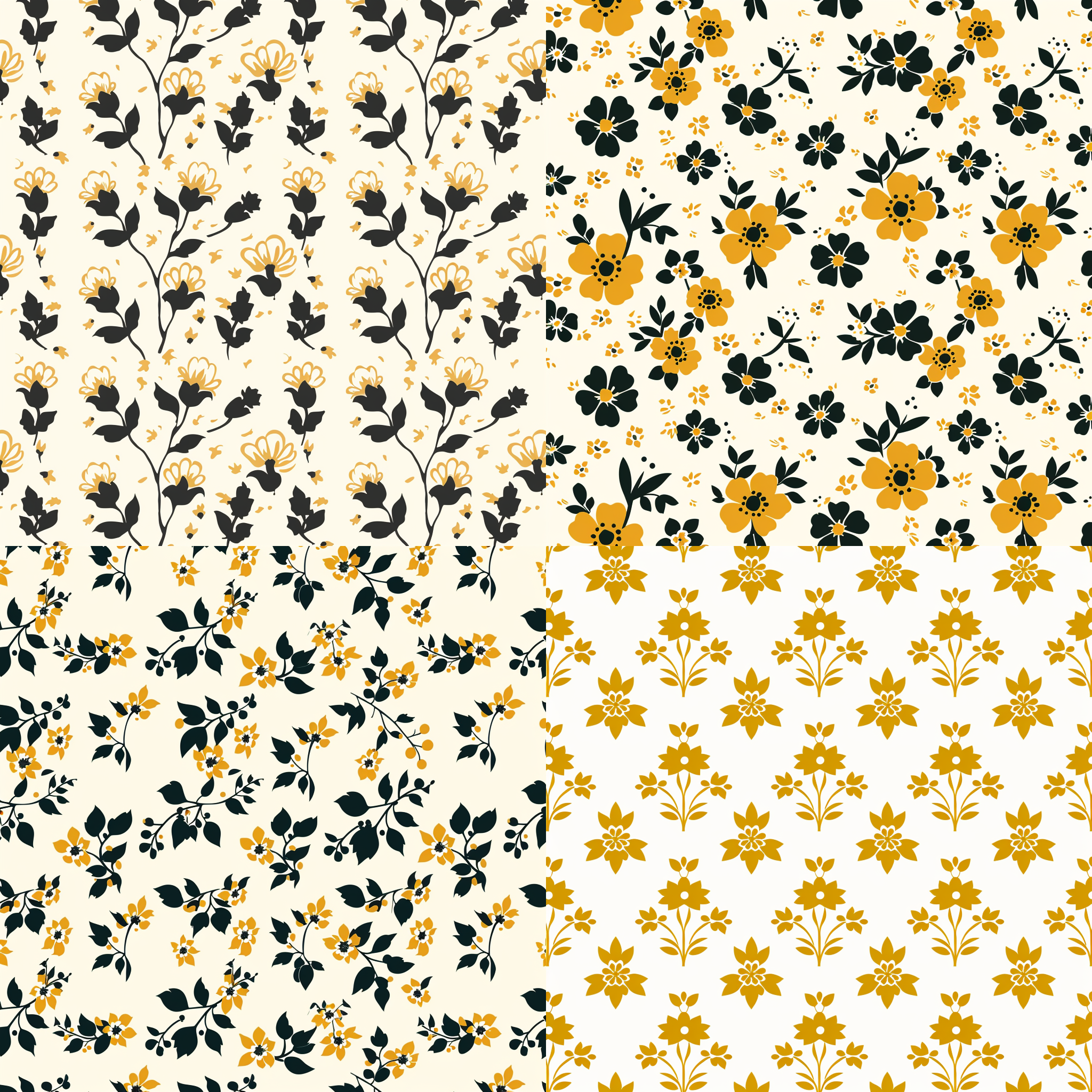 矢量花图案，精细线条，柔和色调，无缝平铺，简约风格，对称构图，抽象设计，几何形状，优雅氛围。