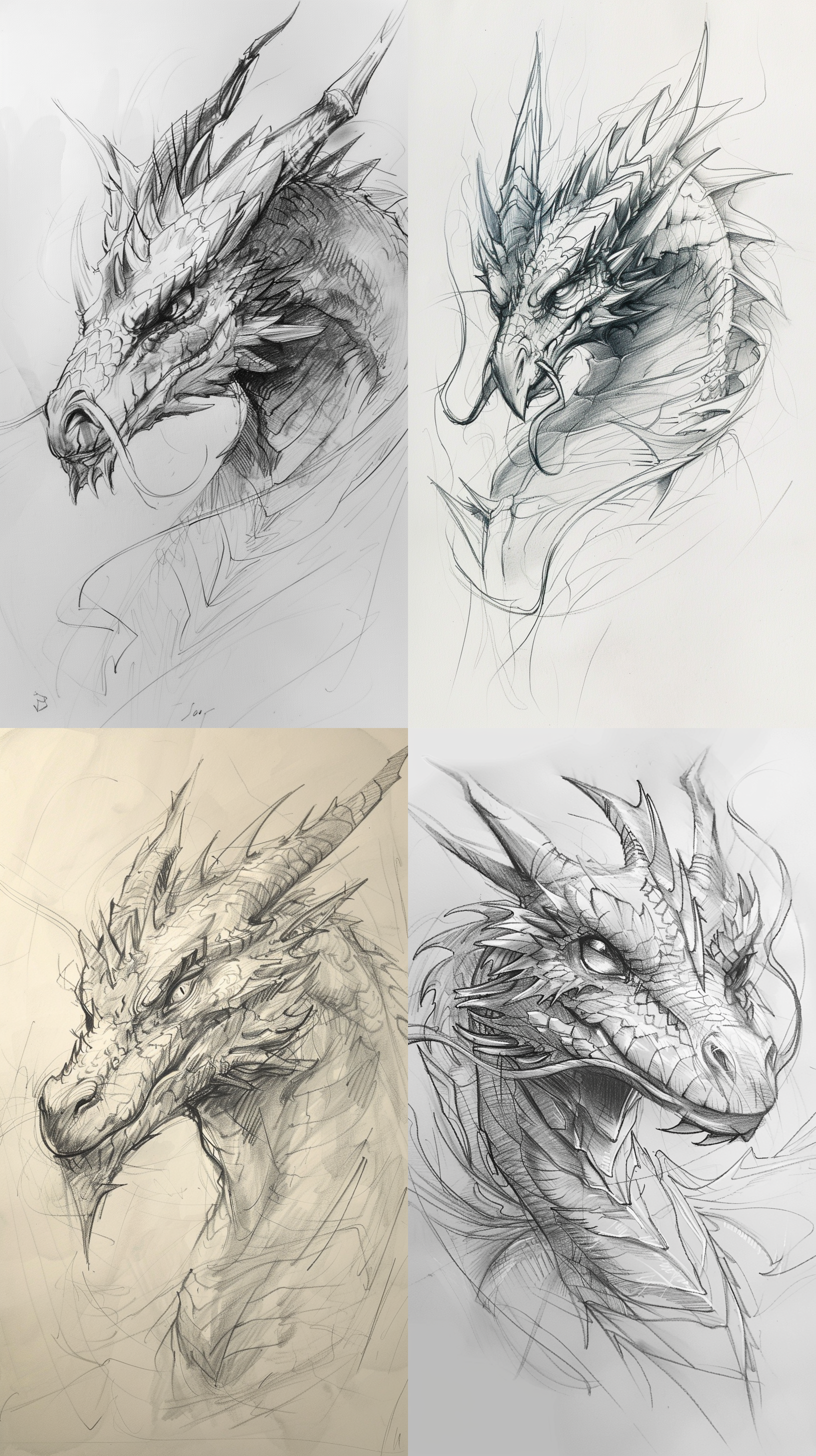 潦草龙 铅笔画出来线条勾勒.