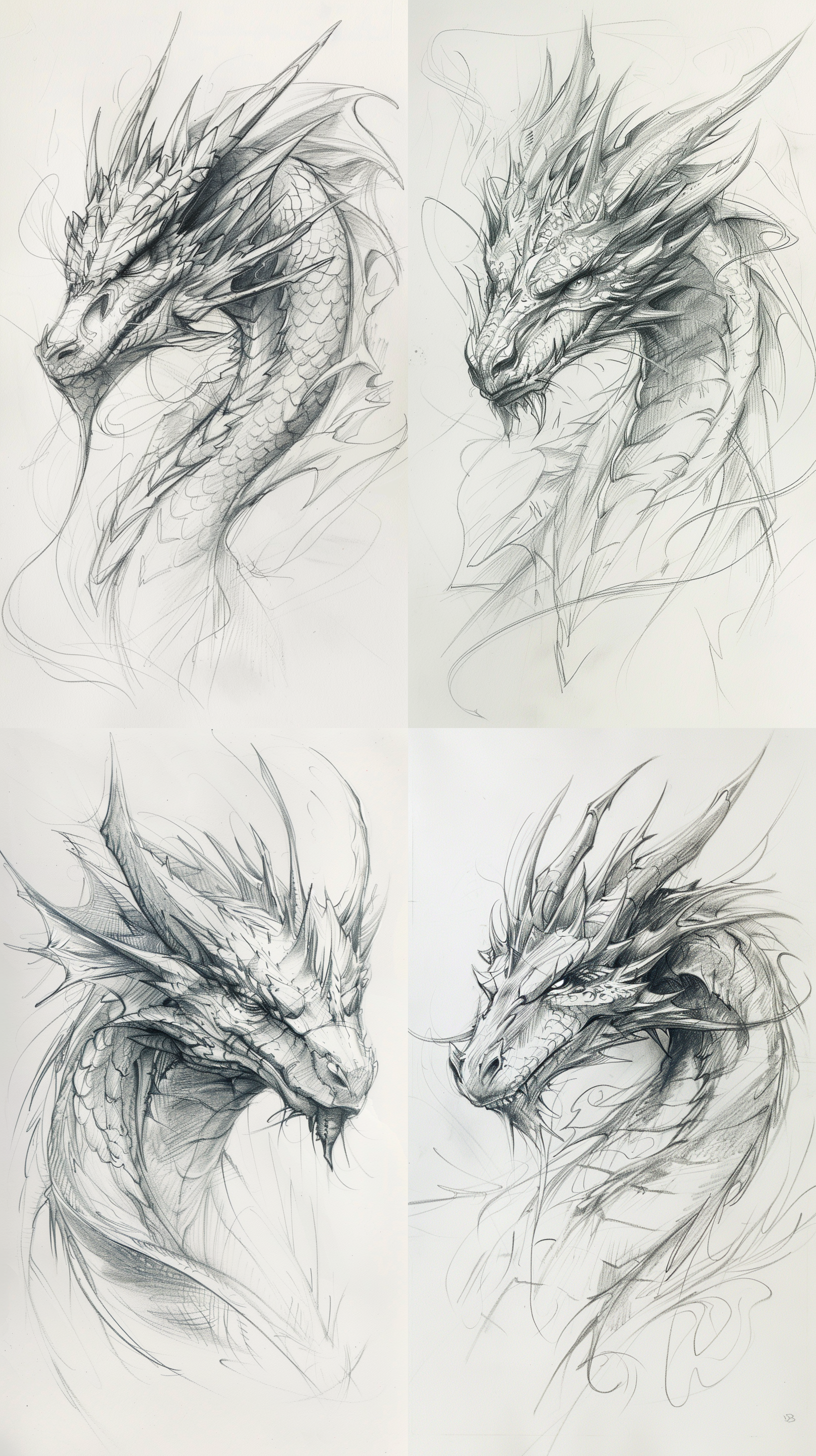 潦草龙 铅笔画出来线条勾勒.