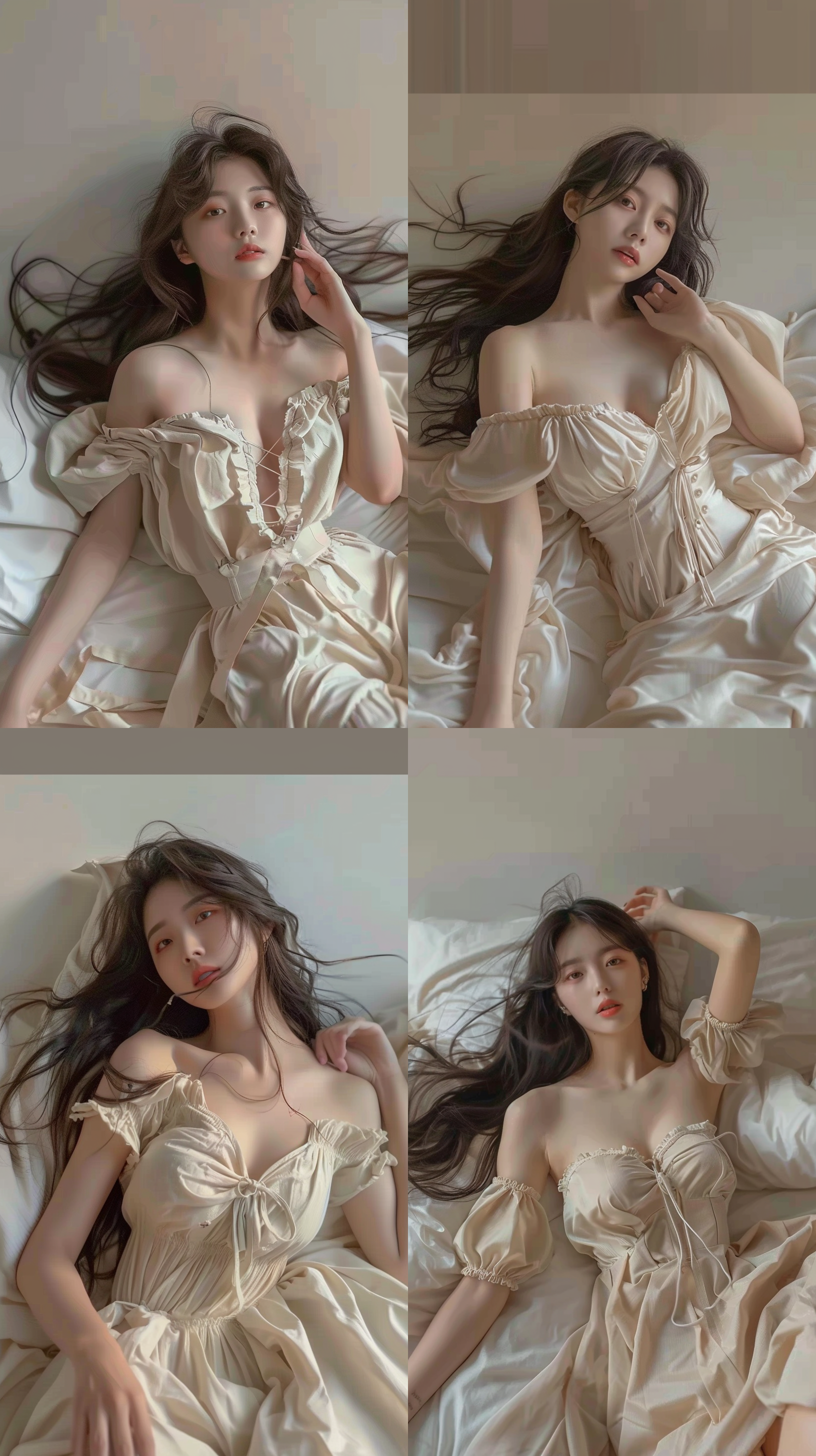 参考图片，白色背景，精致脸庞，全身，凹凸身材，模特，极致比例。华裔女性，轻熟女，时尚，简约