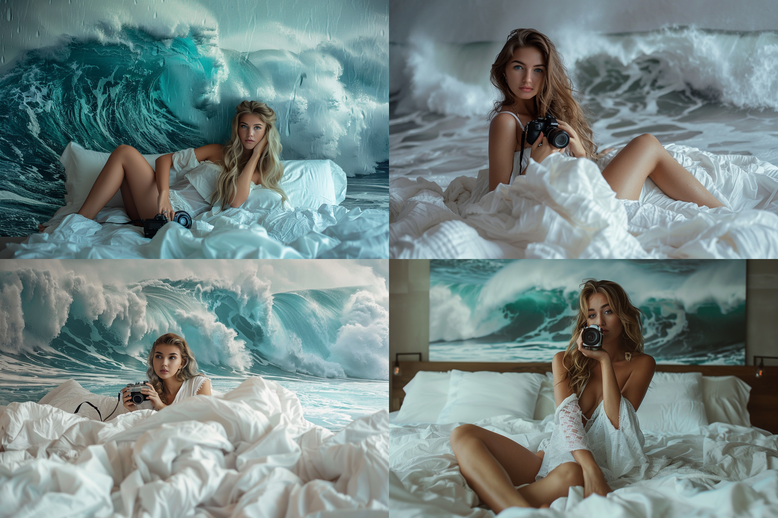 床上,美女,摆拍,4k,大波浪