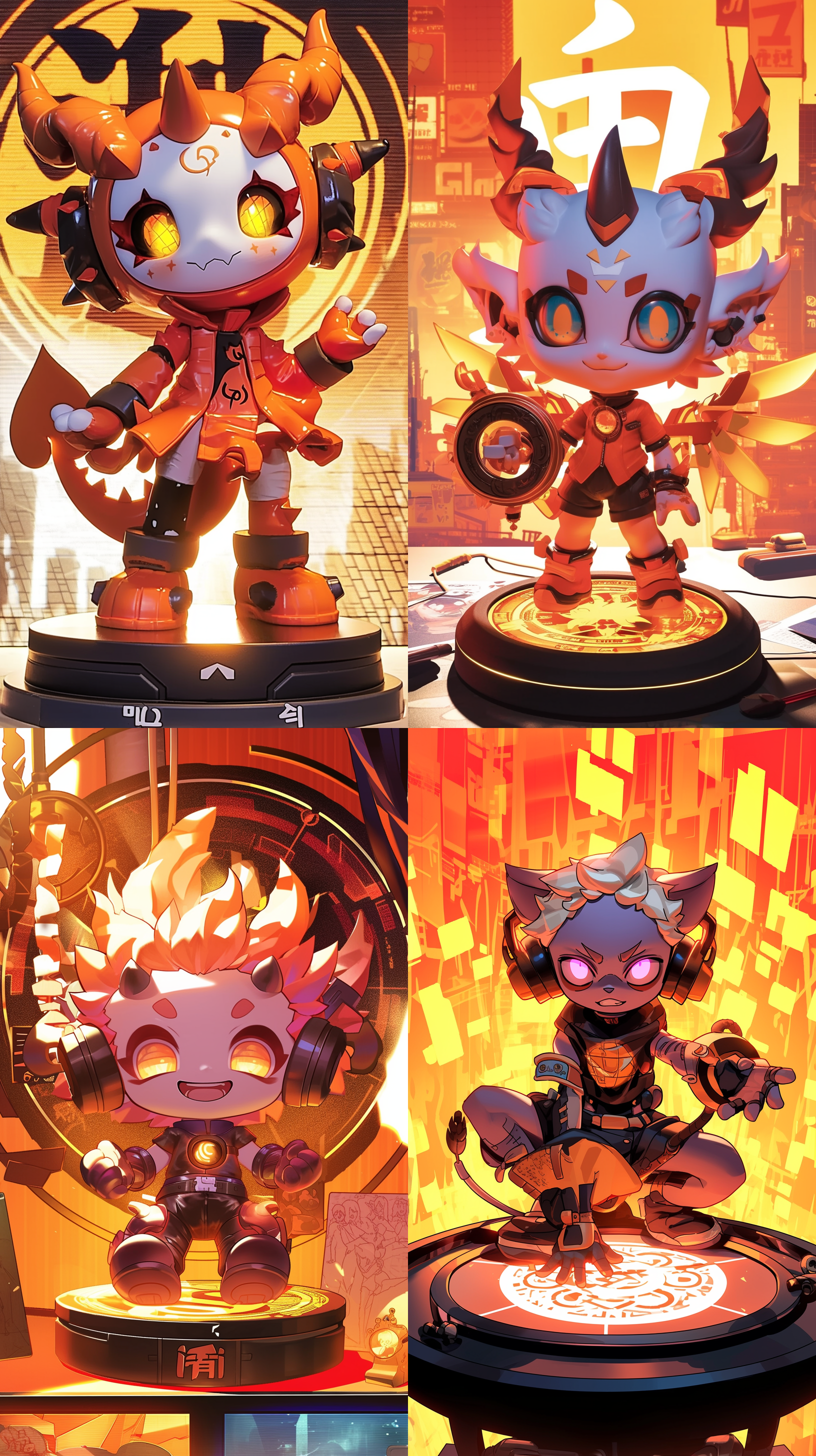 十二生肖q版手办图，明亮的日光下，摆放在木制橱窗内，画面层次感强，细节精致，色彩鲜艳，角度低，透视感强，表情生动，展现出童趣和活力。手办，q版，日光，木制橱窗，层次感，细节，色彩鲜艳，透视感，童趣，活力。