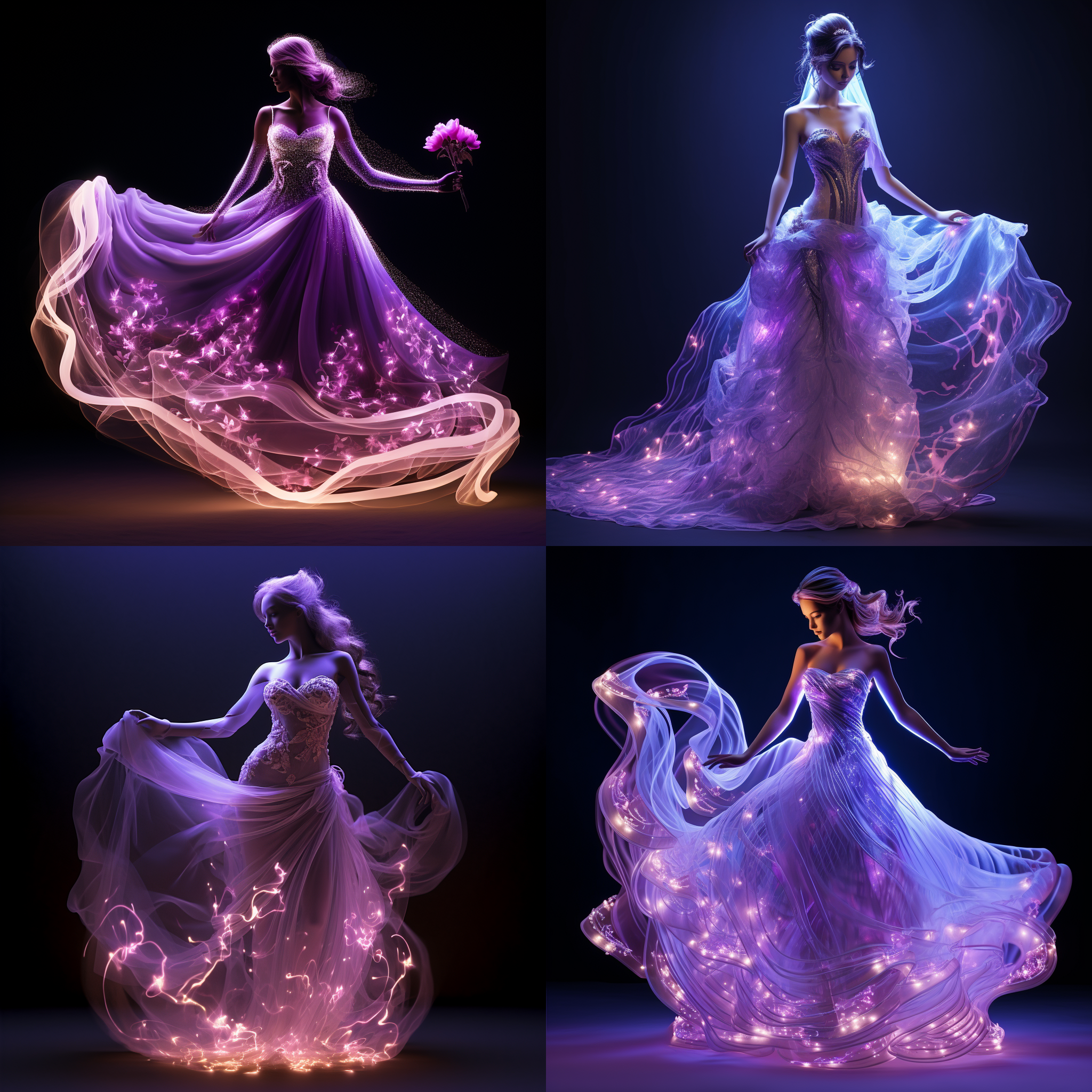 light painting line art, stunning light effects,glow, full body shot, a beautiful anime girl, in a purple wedding dress, a transparent veil of flowers,complex wedding dress design, slim figure, precision body ratio, light painting rose flowers hanging, firefly particle,2d rendering,face details in high definition,very detailed, textured skin, high detail, accurate, best quality, uhd,32k