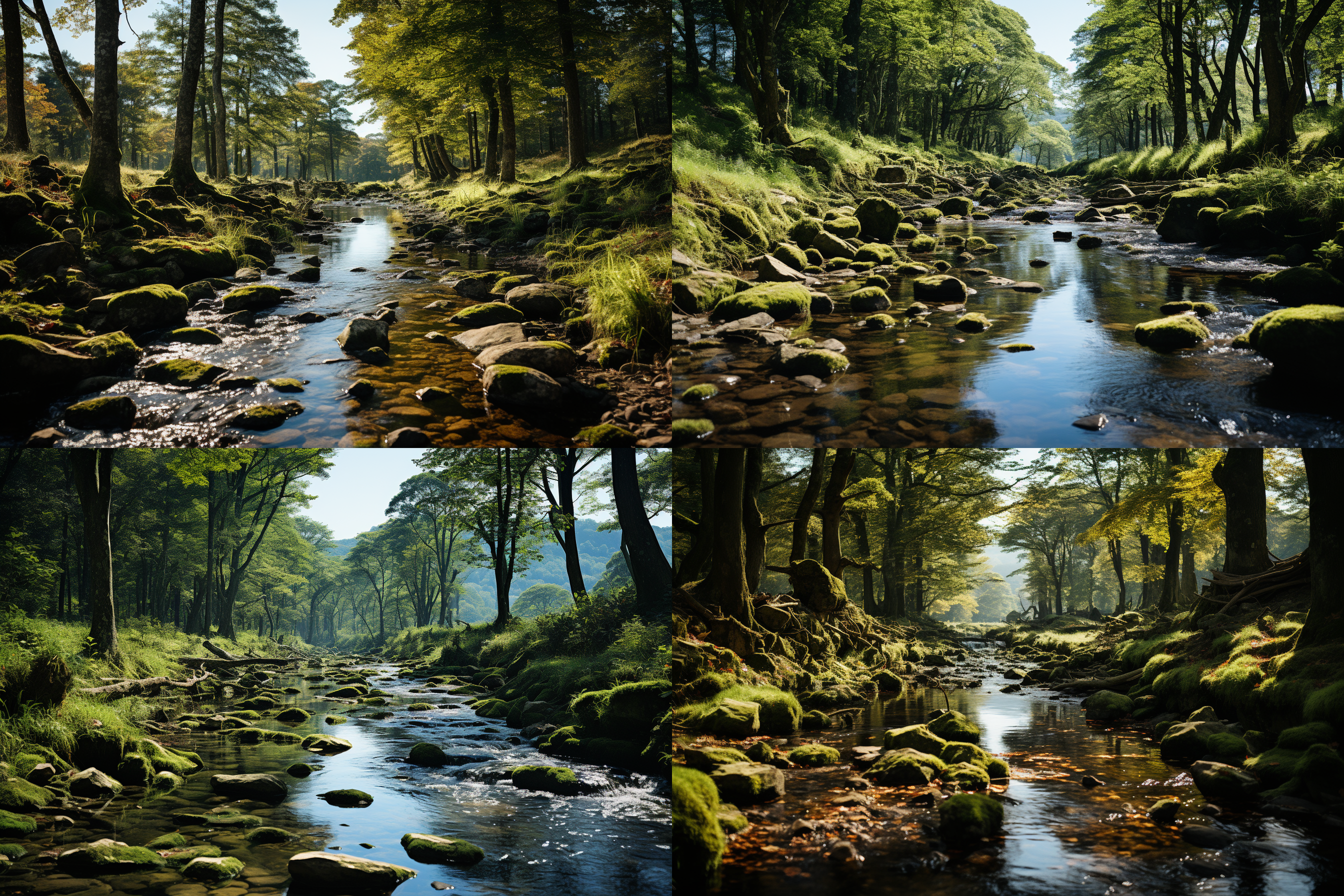 溪流，清澈，透明