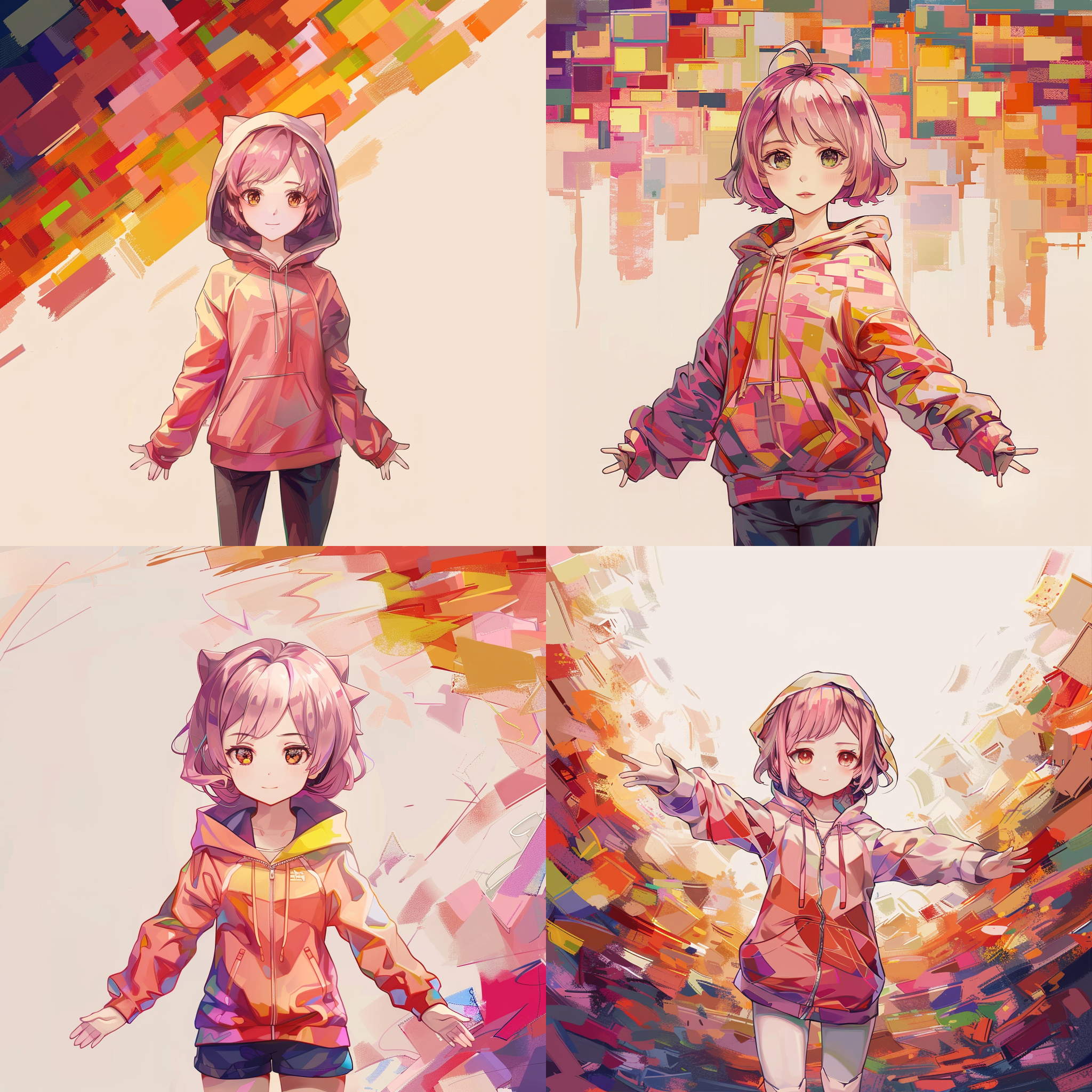 泡泡玛特，ip人物形象，阳光，微笑，上身卫衣