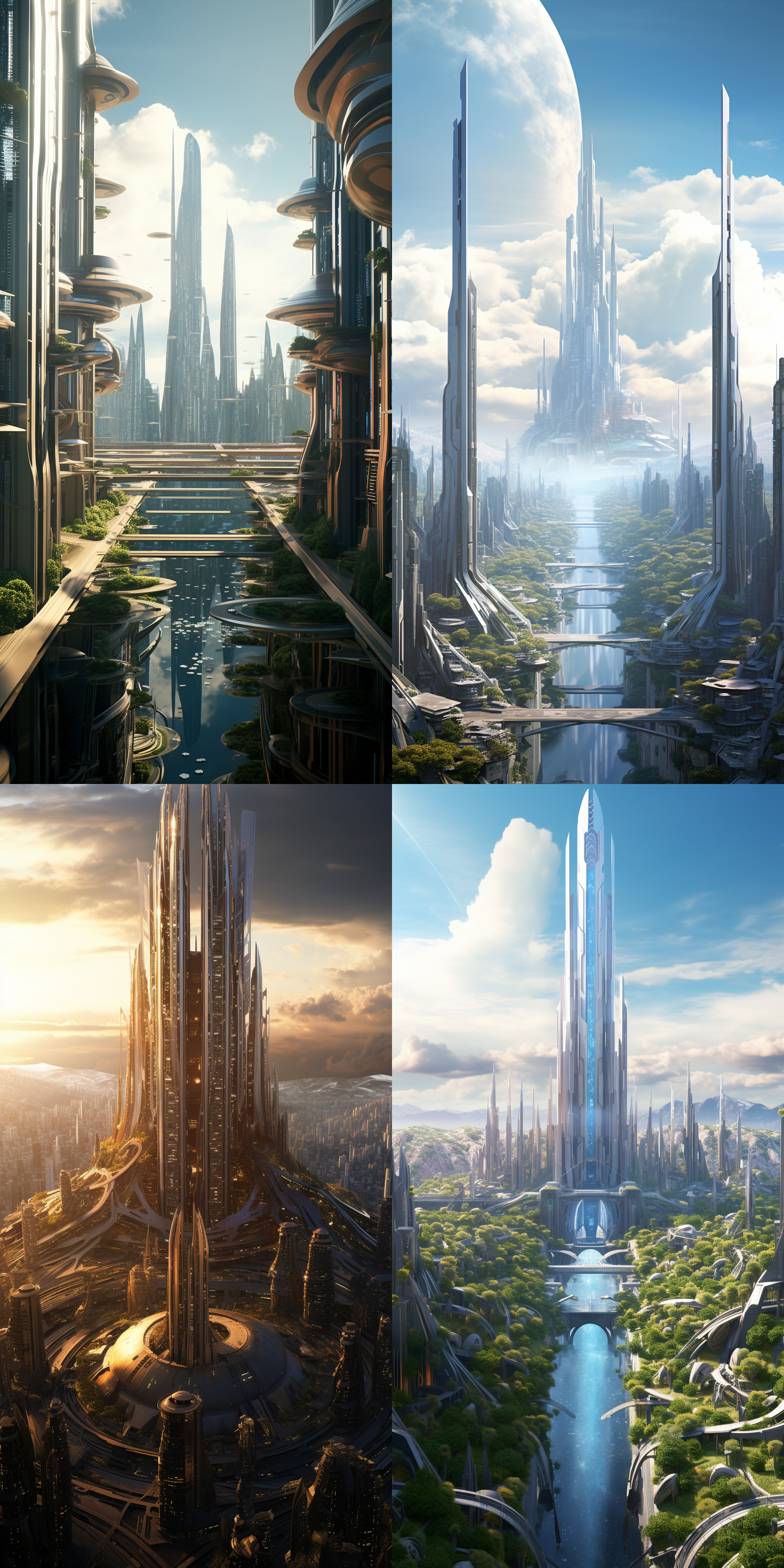 1000年后的大都市，8k，有超过200层的高楼，高清摄影，科技风格，白天，正常视角