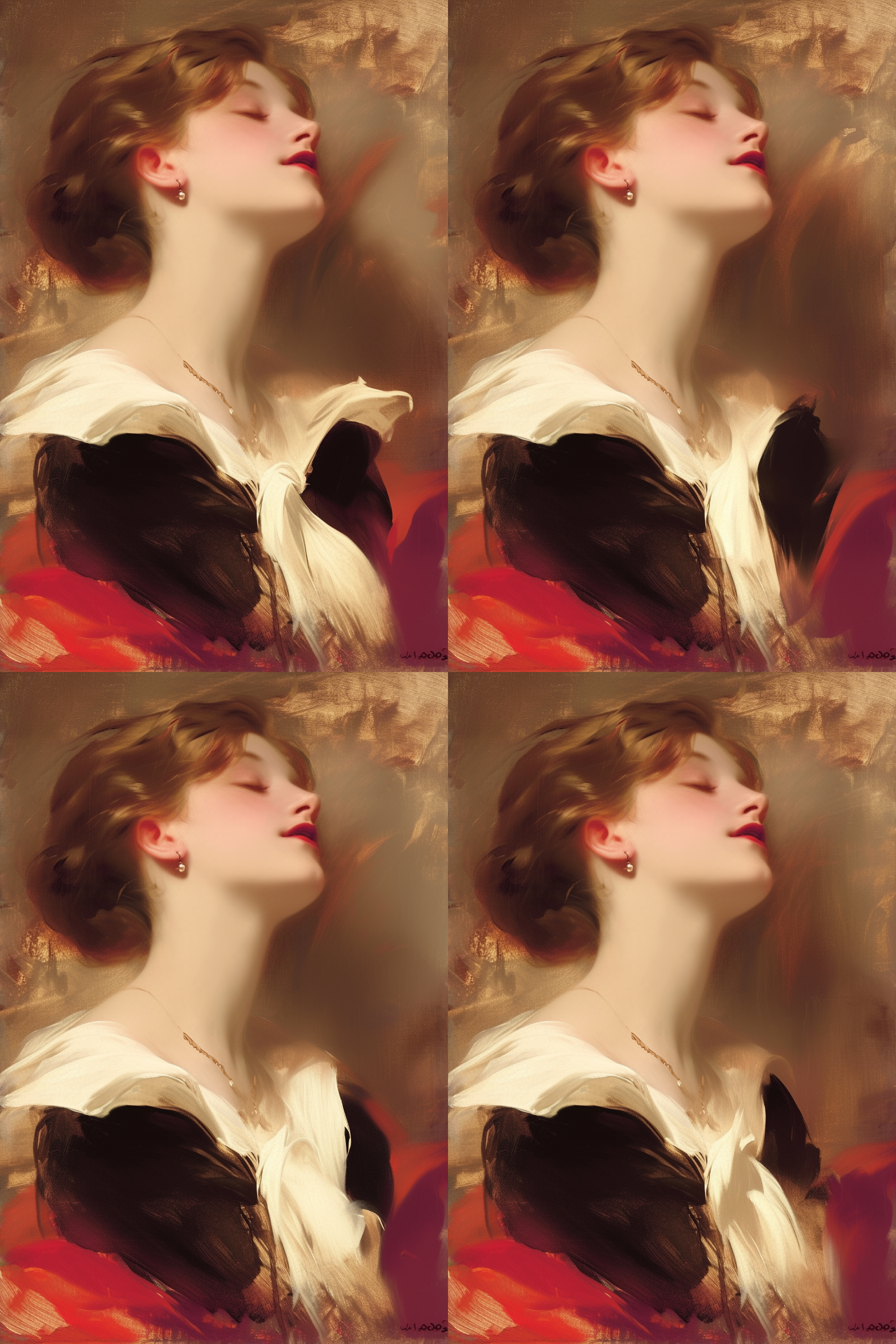 古典油画, 微醺状态, 清晰油画笔触, 精致面容, 面向观众, 光影表达, 强烈的明暗对比, 艺术气息, 不要畸形, 不要不符合解剖学