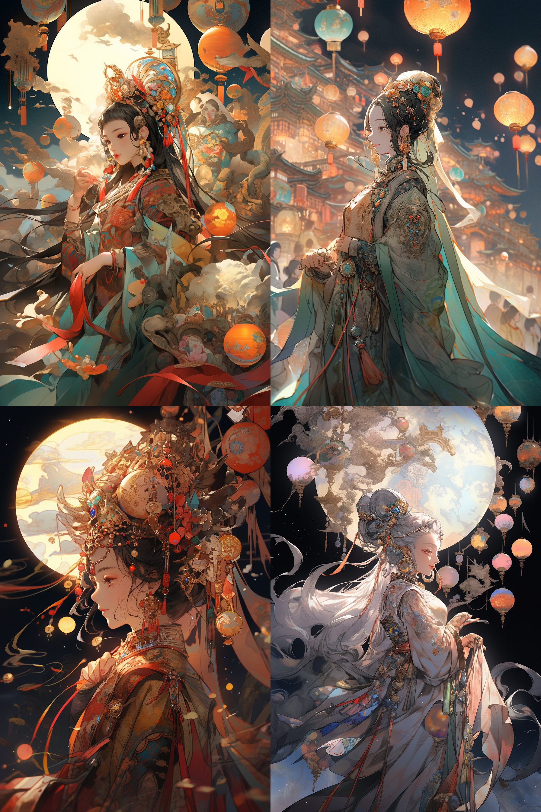 一轮明月，((古代美女))，((横着朝天飞去))，绫罗丝绸，曲线飘行，((嫦娥奔月))，中秋节意境，((超高清清晰度，16k画质))，((远景，全景))，姐姐脸 一轮明月，((古代美女))，((横着朝天飞去))，绫罗丝绸，曲线飘行，((嫦娥奔月))，中秋节意境，((超高清清晰度，16k画质))，((远景，全景))，姐姐脸