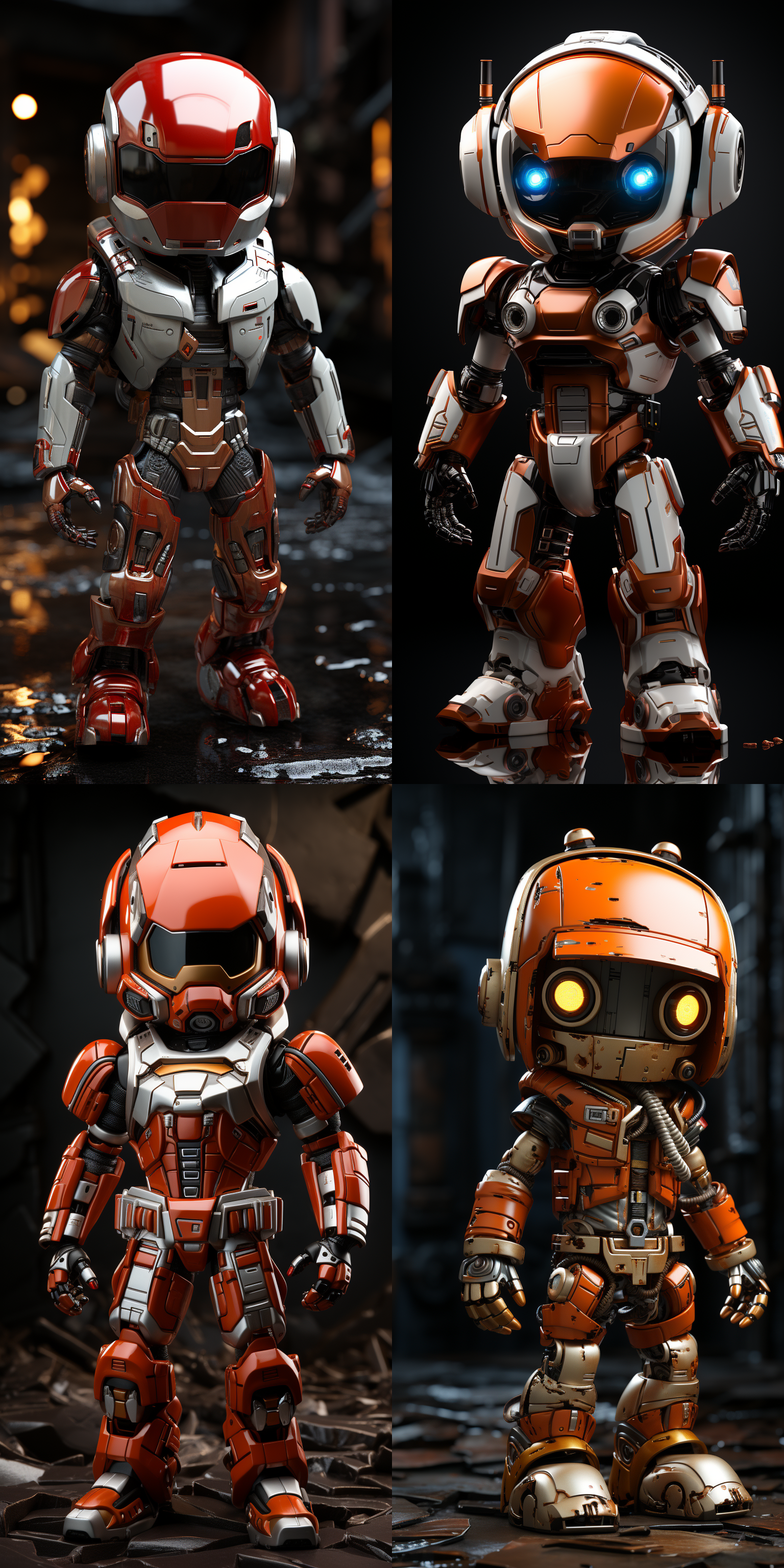 3d机器人，游戏cg, teemo，动画cgi, 8k分辨率- w1024, bixbite，舞台灯背景，头部像射灯，人形机器人，完整的详细身体，oculus quest 2, chell, pinterest渲染，全身;侧视图，球形身体，灵感来自星球大战，科幻的设计，机械战士，赤壁，3d cgi