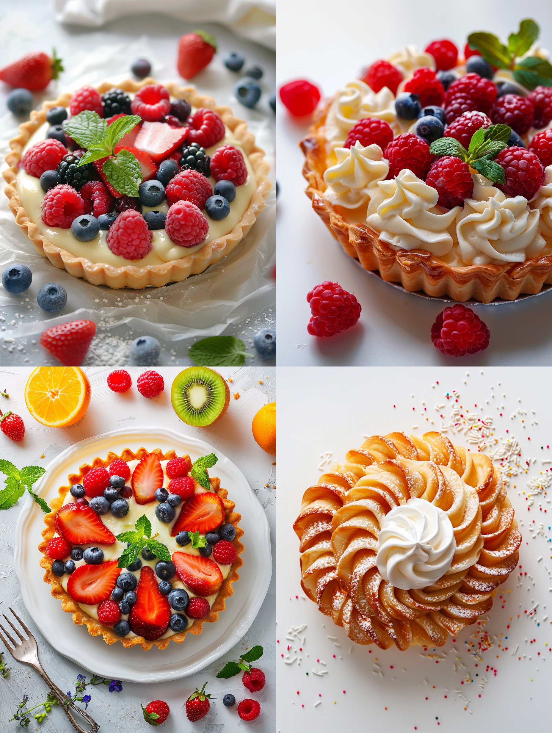 一个酸奶夹心面包，色彩鲜艳，中心构图，甜美风格，甜点摄影，暖色调，柔光，静态，诱人，白色背景