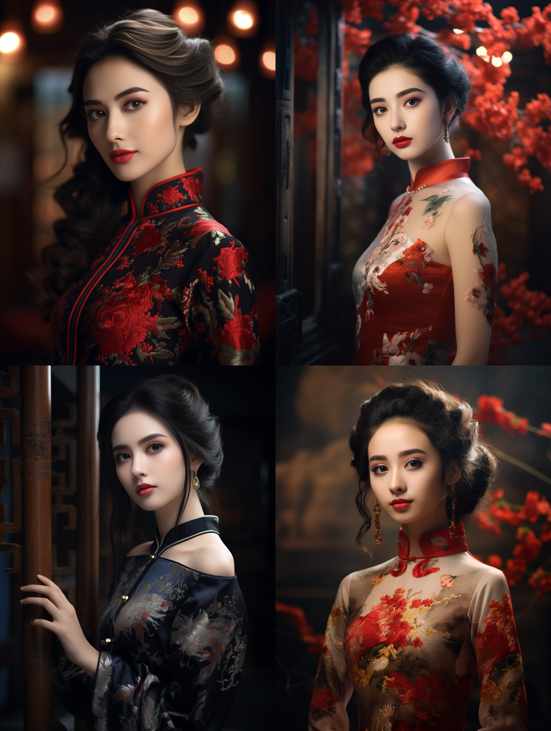 masterpiece, (cosr8, 50mm, 8k, original photo: 1.2), t-stage, model, qipao, perfect makeup, light and agile footsteps, showcasing the perfect figure of the model through close-up shots, showcasing the beauty of classical china,