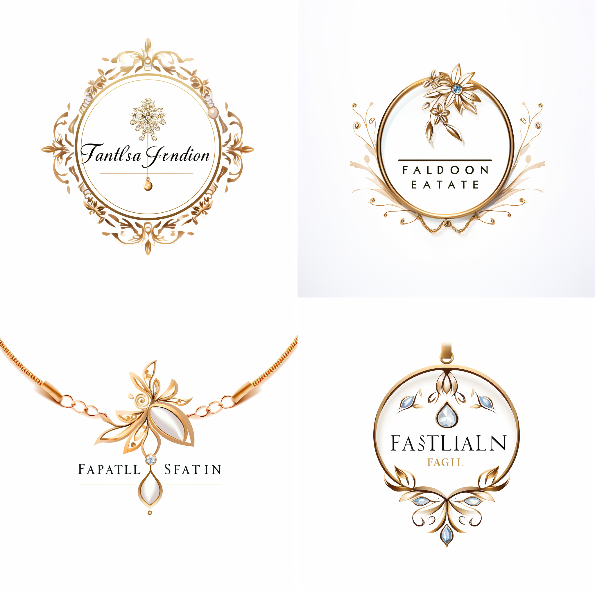 白底，手工饰品logo，简单欧美风格