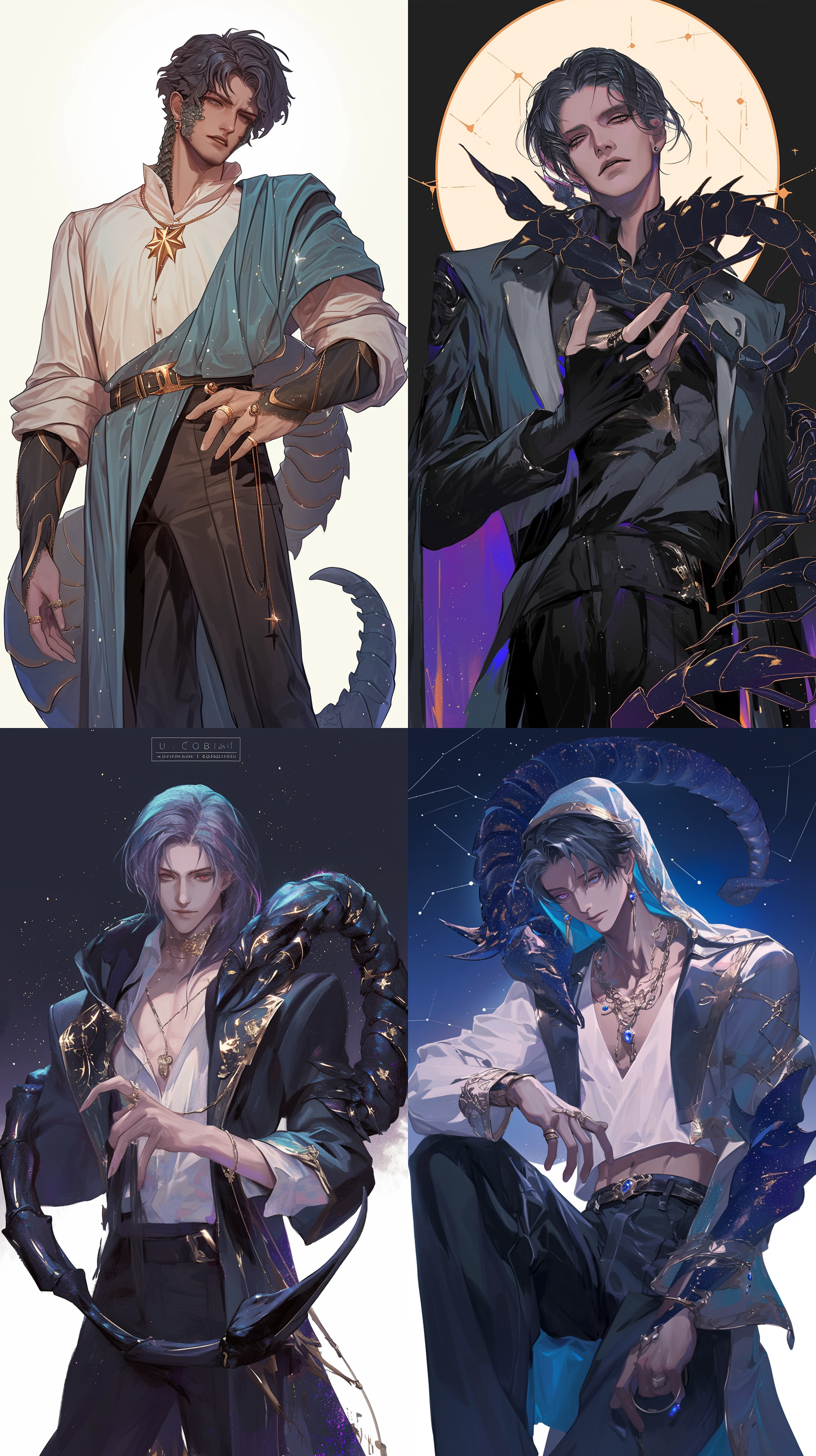 天蝎座，星座神话，帅哥，星座拟人，天蝎座，梦幻，神话，病娇，蝎子拟人