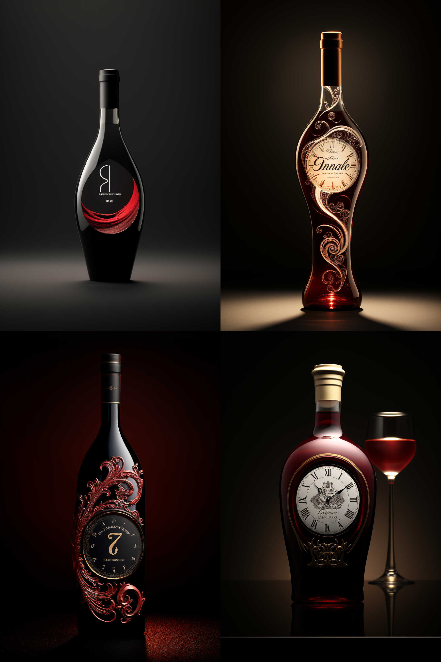 logo设计，红酒的瓶子形状，time的英文结合，c4d