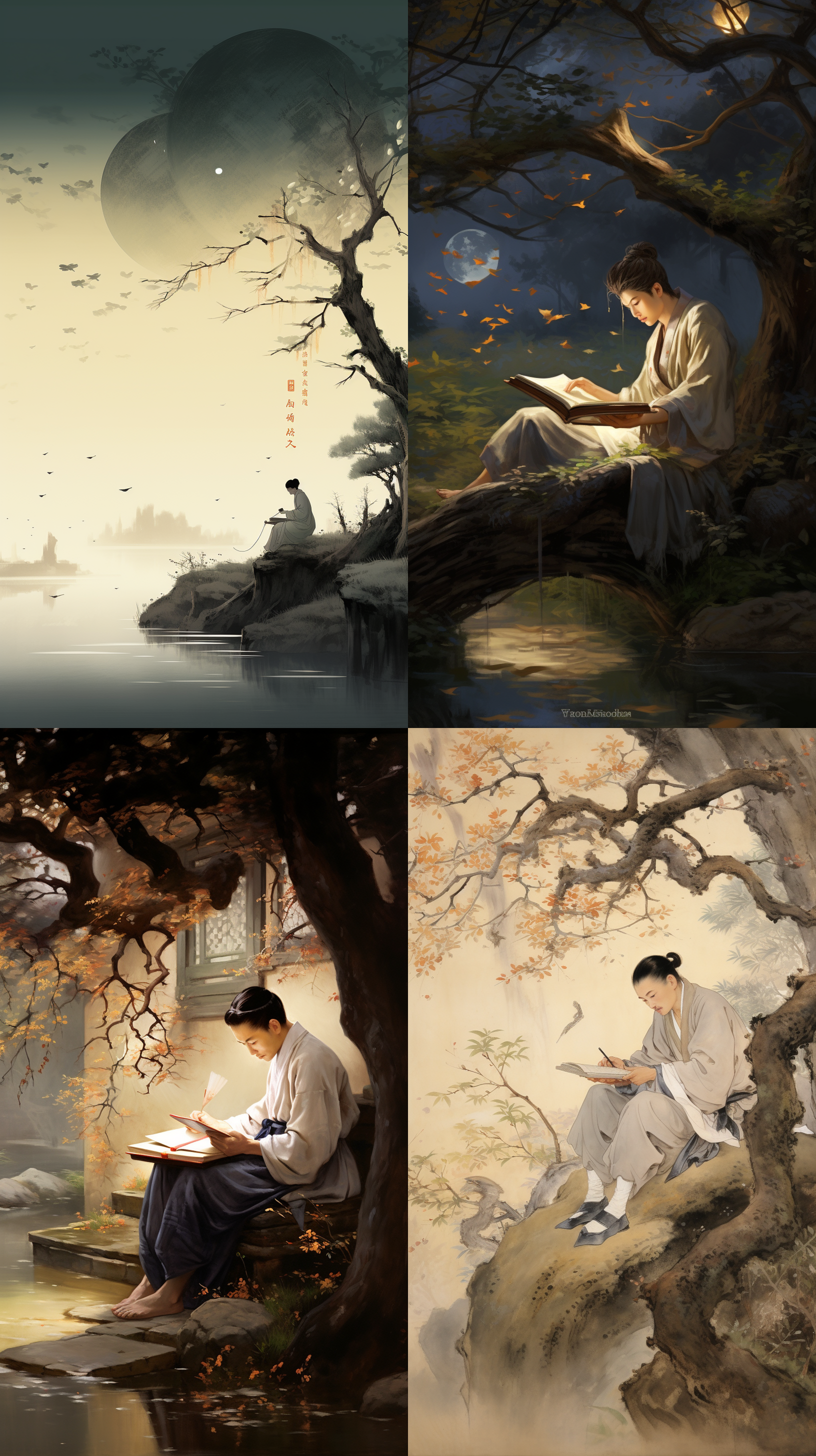 在古代的一个小村庄里，有一个年轻的书生名叫李文勇。他品学兼优，但却一直运气不佳，多次参加科举考试都未能金榜题名。 一天夜晚，李文勇在村头的柳树林中夜读，希望能通过勤奋学习来改变命运。深夜，他感到有些困倦，正准备收拾书籍回家，忽然发现不远处有一道亮光在闪烁。 他好奇地走近，发现那是一盏神奇的莲花灯，灯下站着一个美丽的女子。女子看到李文勇，微笑着说：“书生，你如此勤奋，却总是运气不佳。我愿意帮你一臂之力。” 李文勇感到惊讶，但出于好奇，他问：“你是谁？为何帮我？” 女子回答：“我是一名仙子，看到你心地善良，又如此勤奋，所以想要帮你。只要你愿意，我可以让你在考试中取得好成绩。