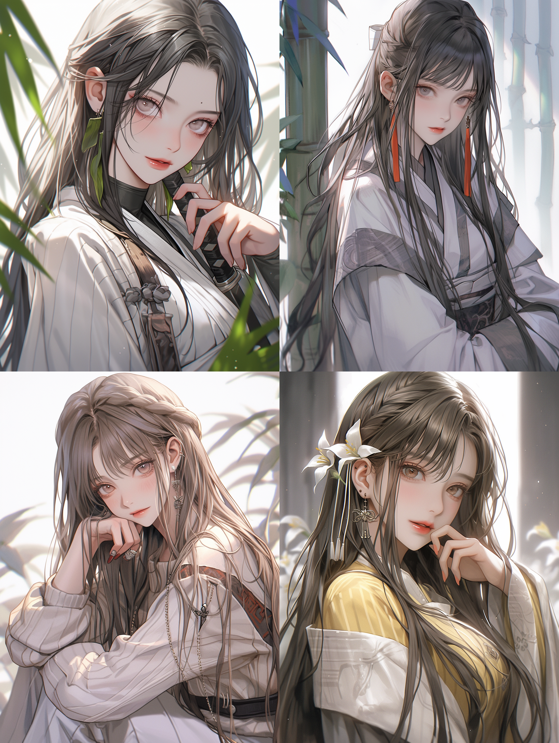 飘摇的树叶，初春，简笔画风格，简洁构图，高画质，细致细节，唯美温馨，浅深景深，自然光，柔和色调，风吹动作，自然元素，清新绿色，宁静。